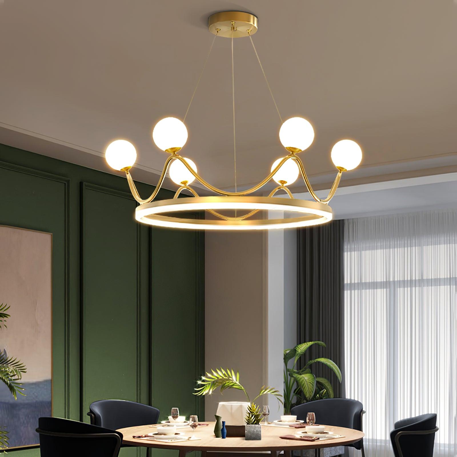 Crown Brass Chandelier - Cueteks