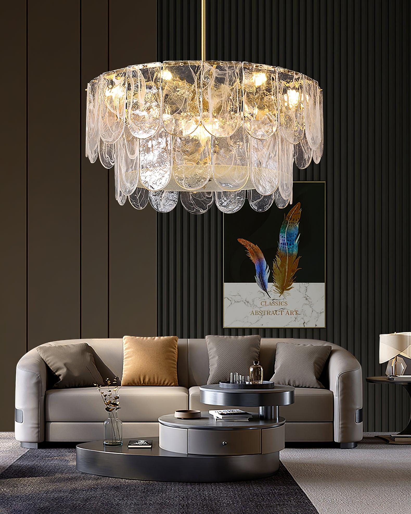 Traditional Classic Metal Glass Chandelier - Cueteks