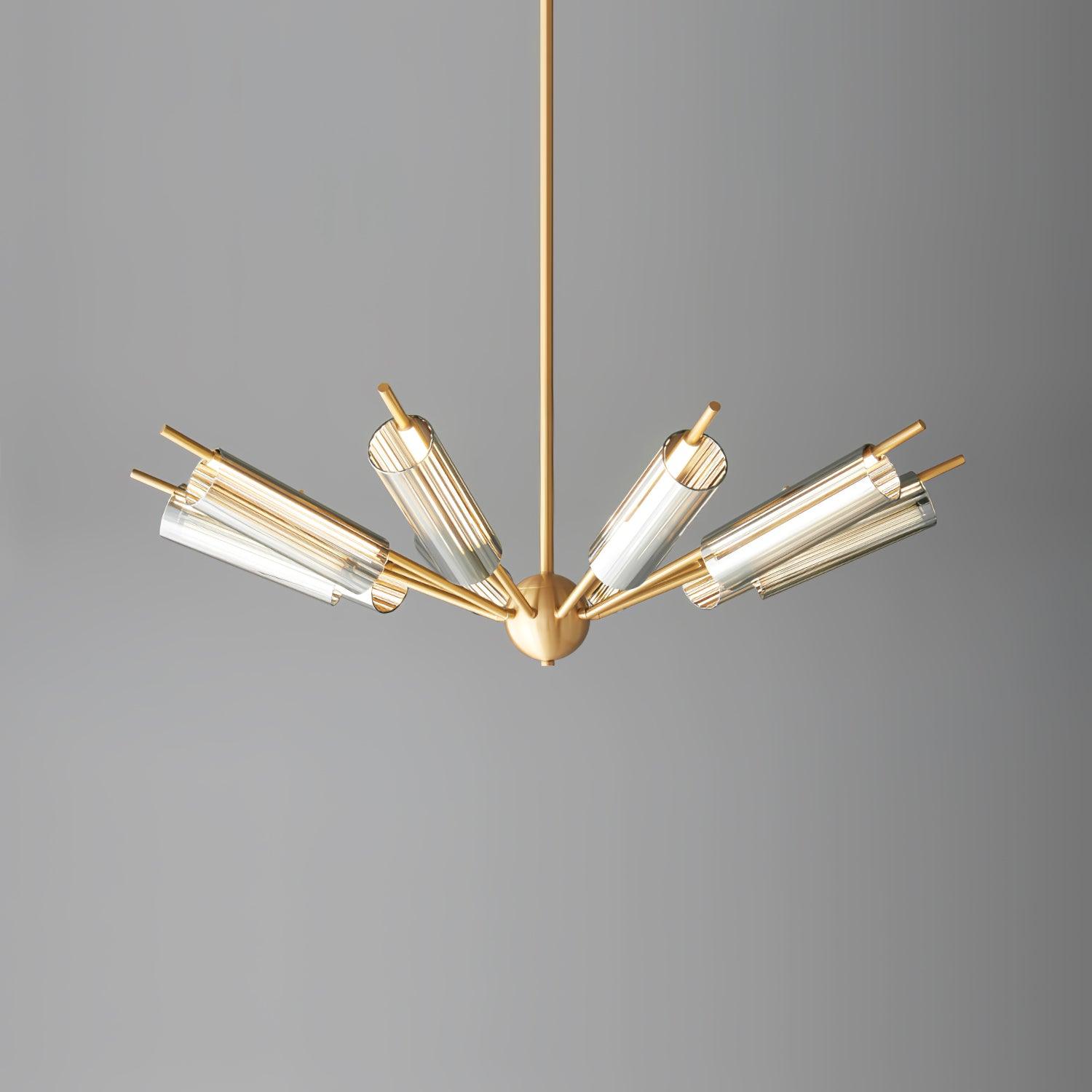 Sputnik Brass Chandelier - Cueteks