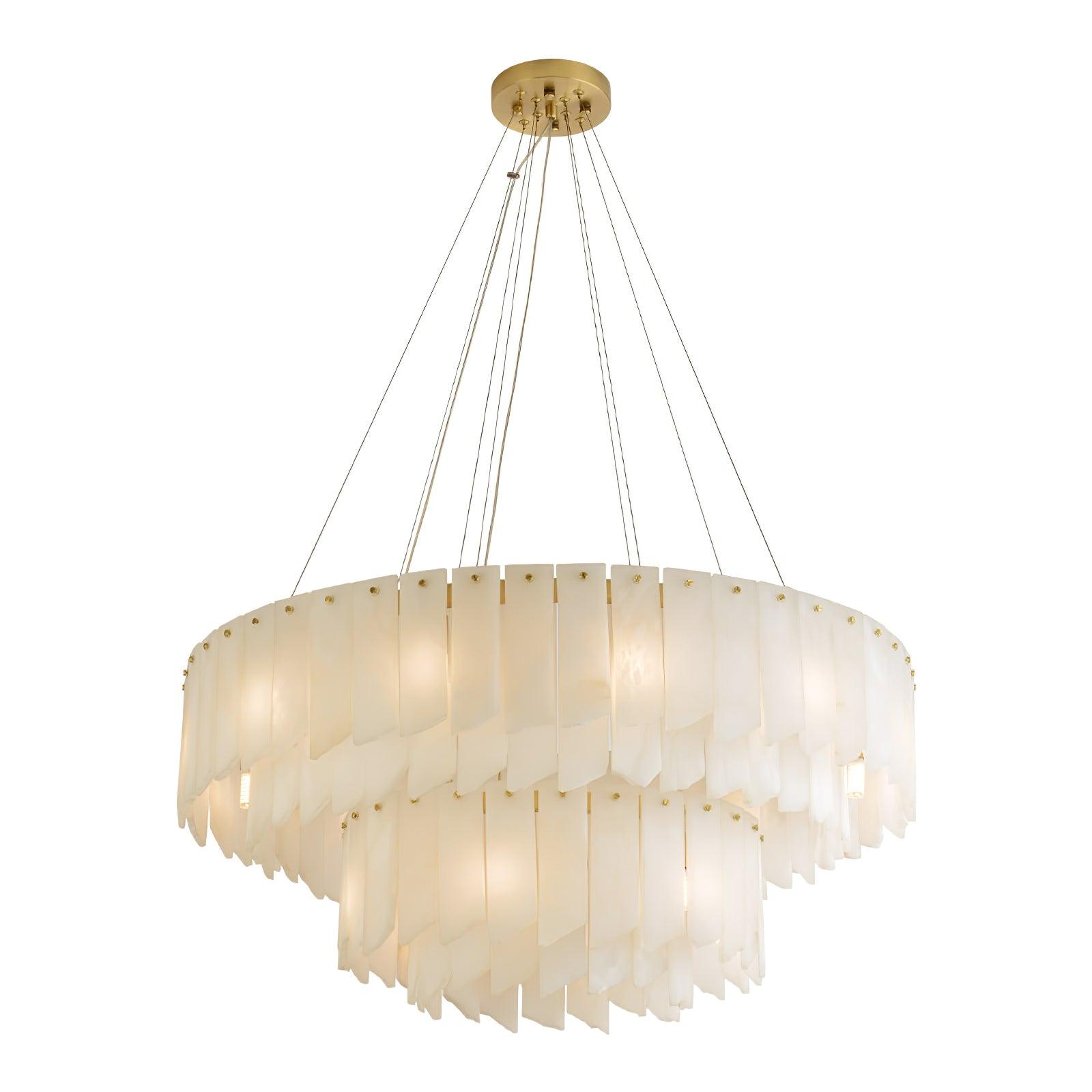 Alabaster Cascade Tiered Chandelier - Cueteks