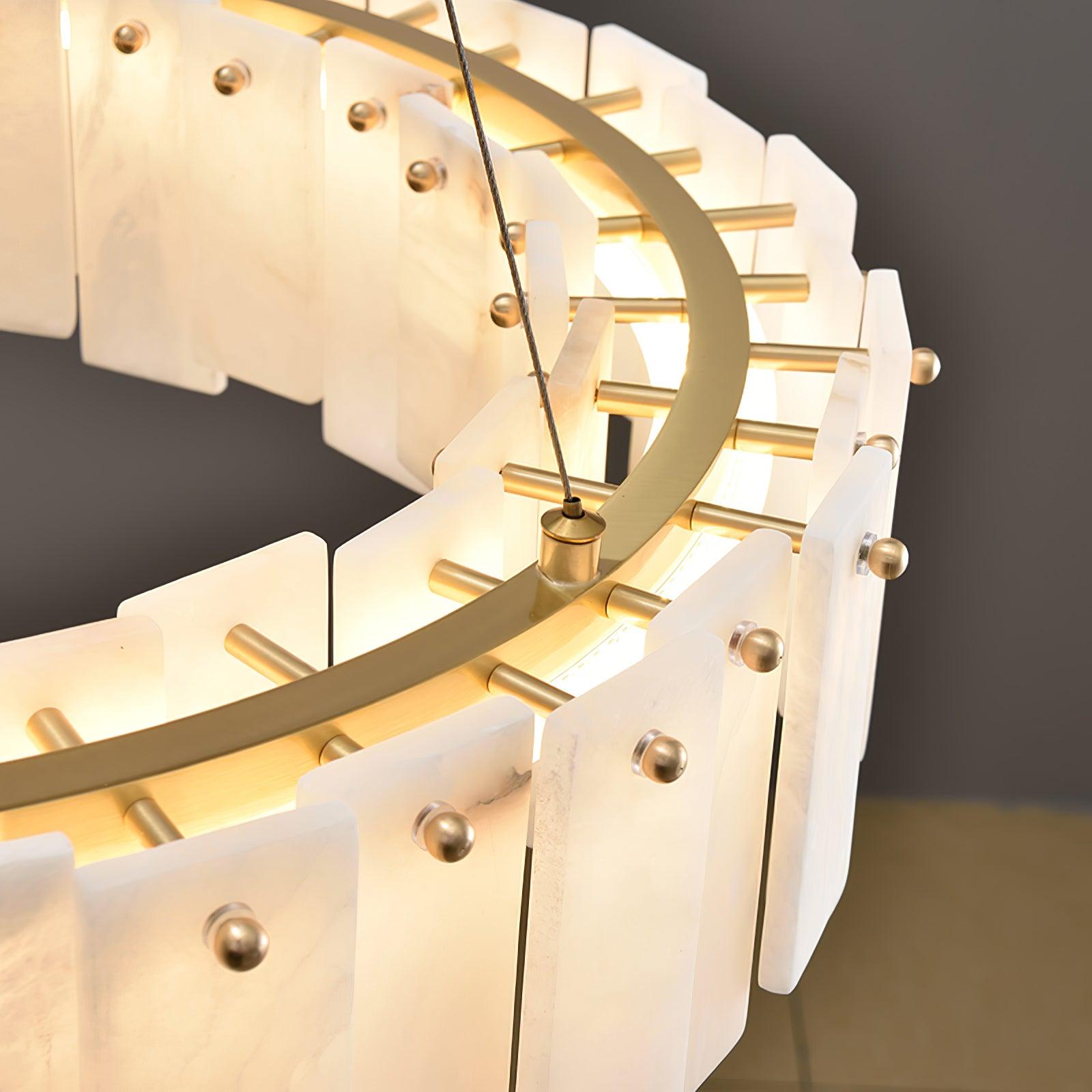Celestial Alabaster Round Chandelier - Cueteks