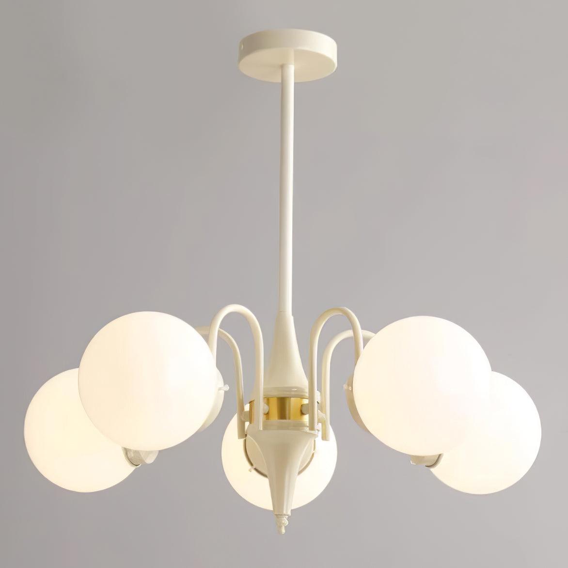 Cream Glass Ball Chandelier - Cueteks