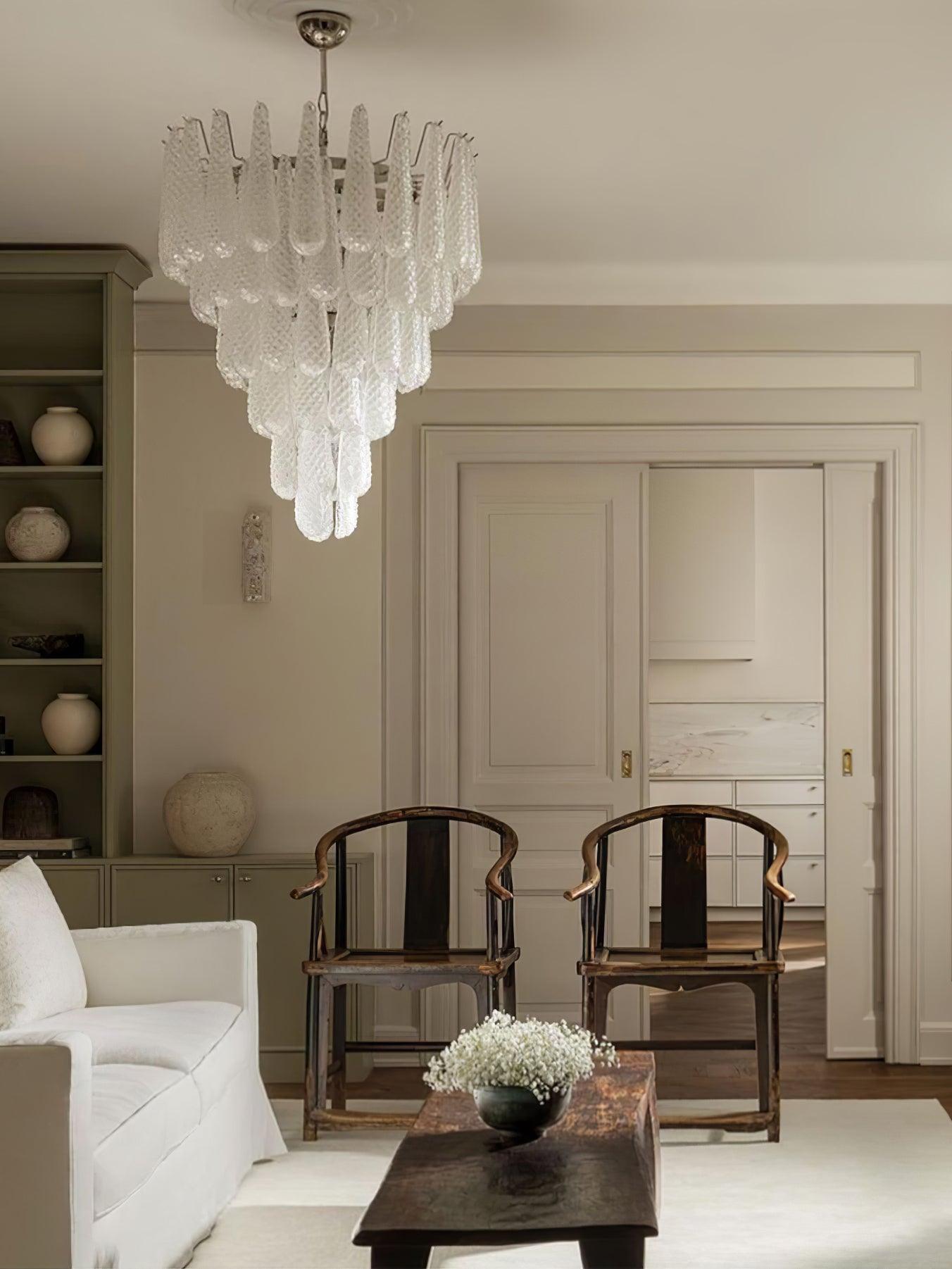 Grid Glass Waterfall Chandelier - Cueteks