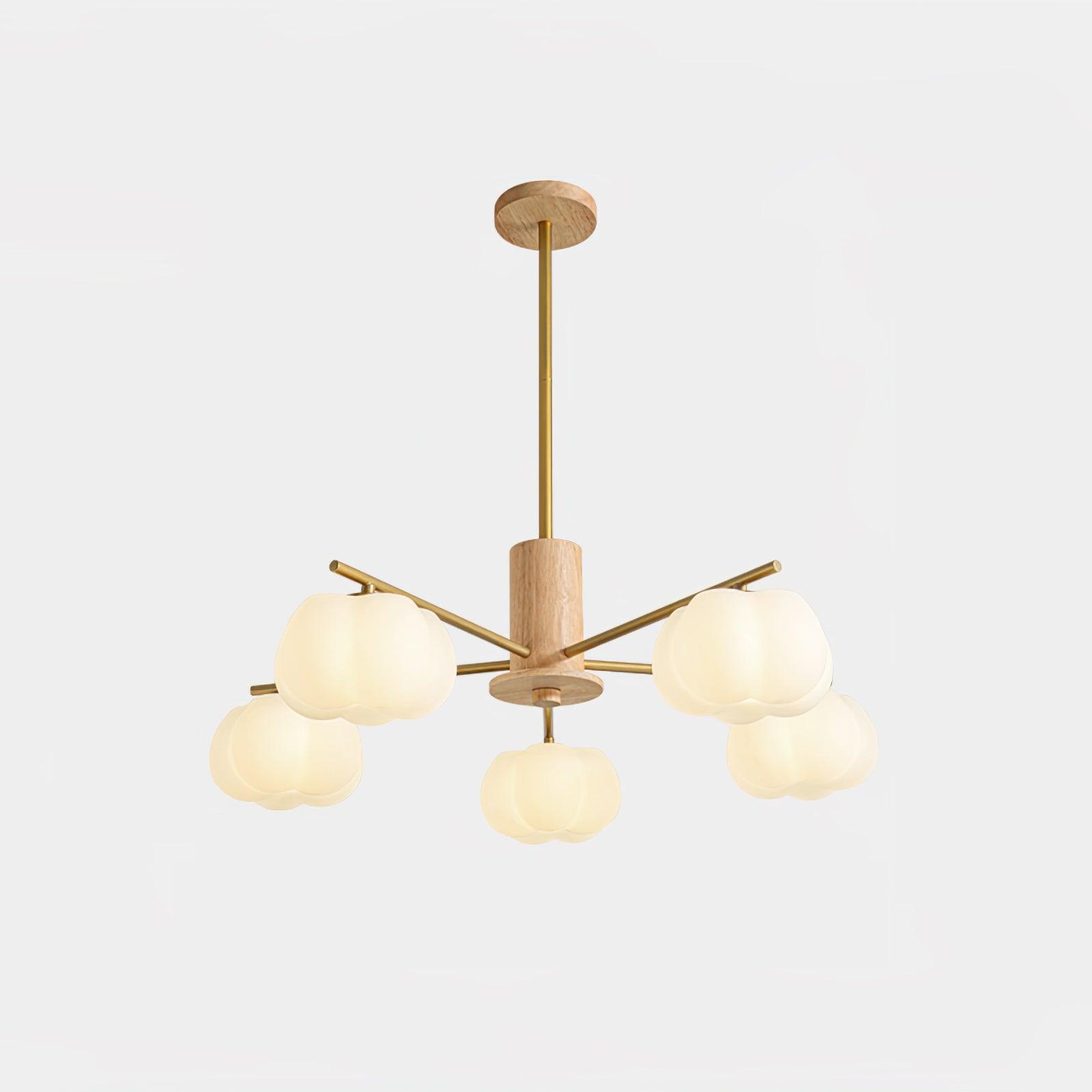 Wooden Cotton Balls Chandelier - Cueteks