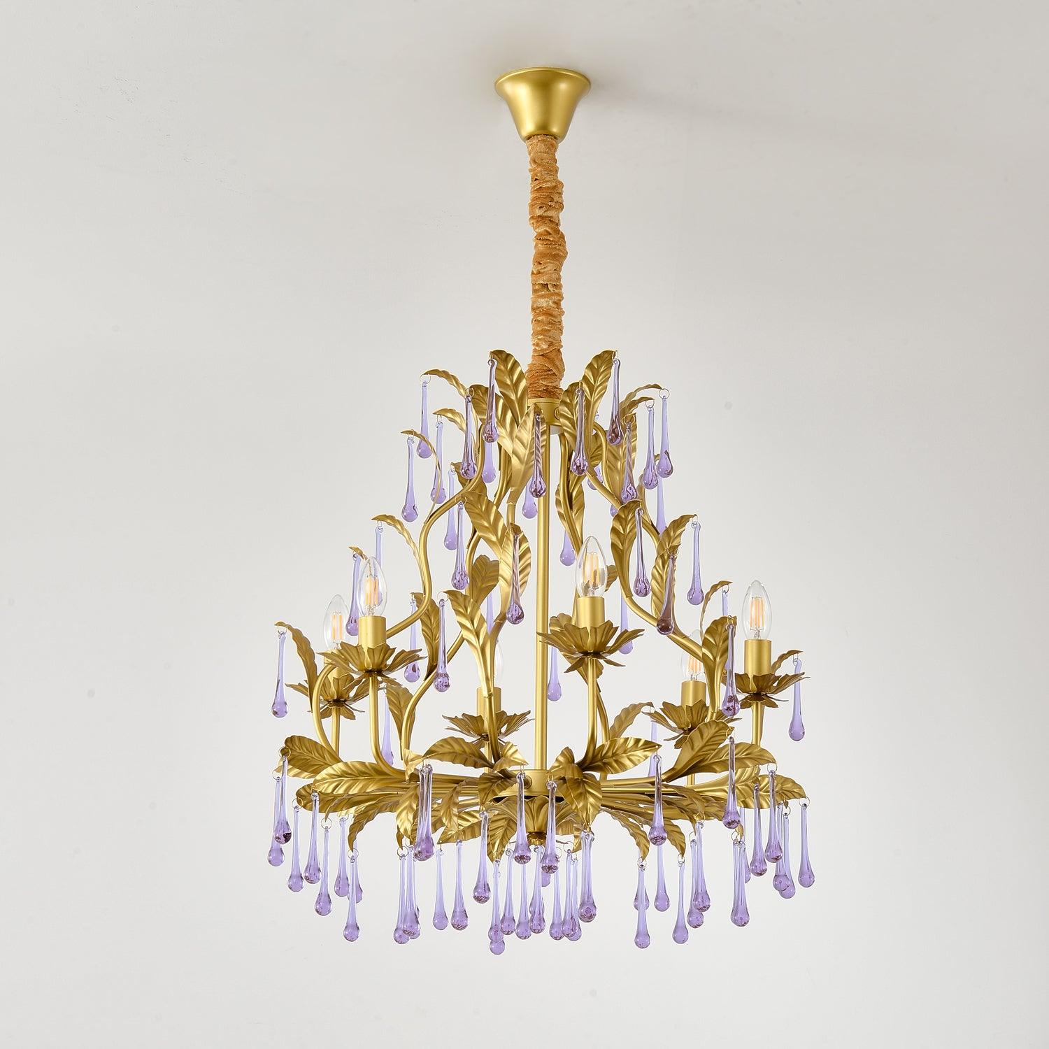 Amethyst Drops Crystal Chandelier - Cueteks