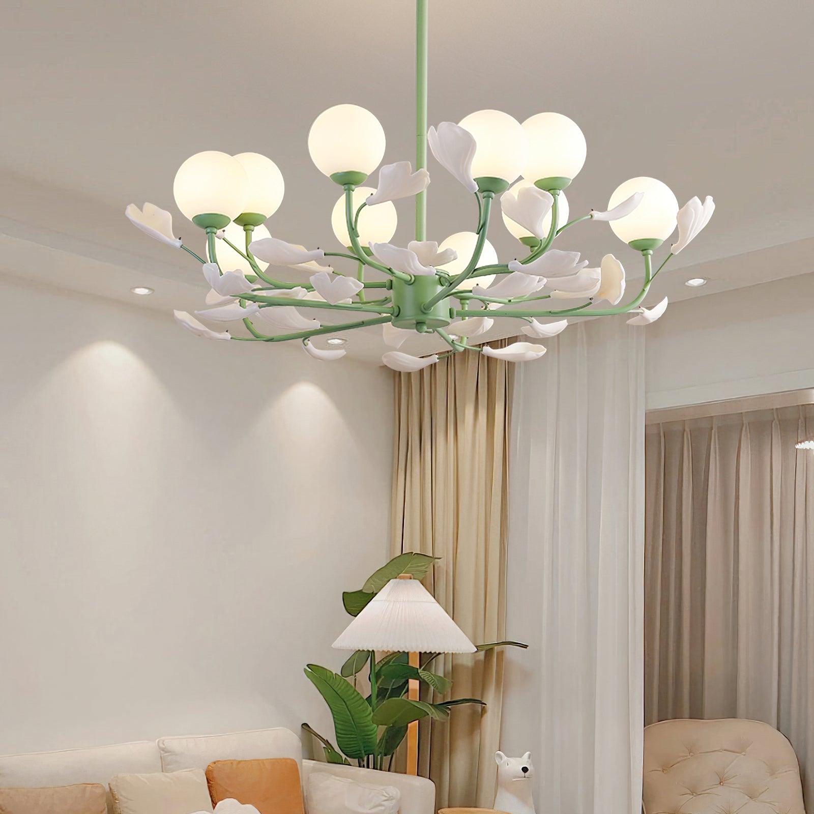 Opal Glass Chandelier - Cueteks