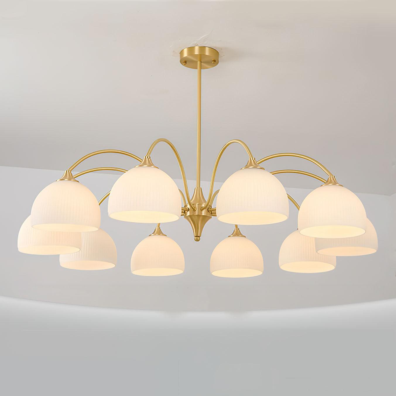 Striped Glass Bowl Chandelier - Cueteks