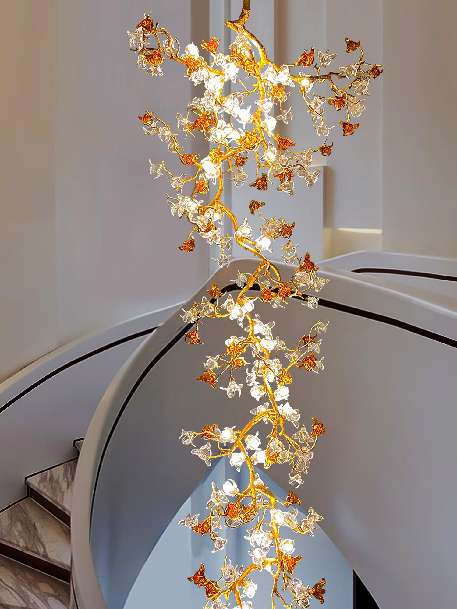 Brass Maple Branch Chandelier - Cueteks