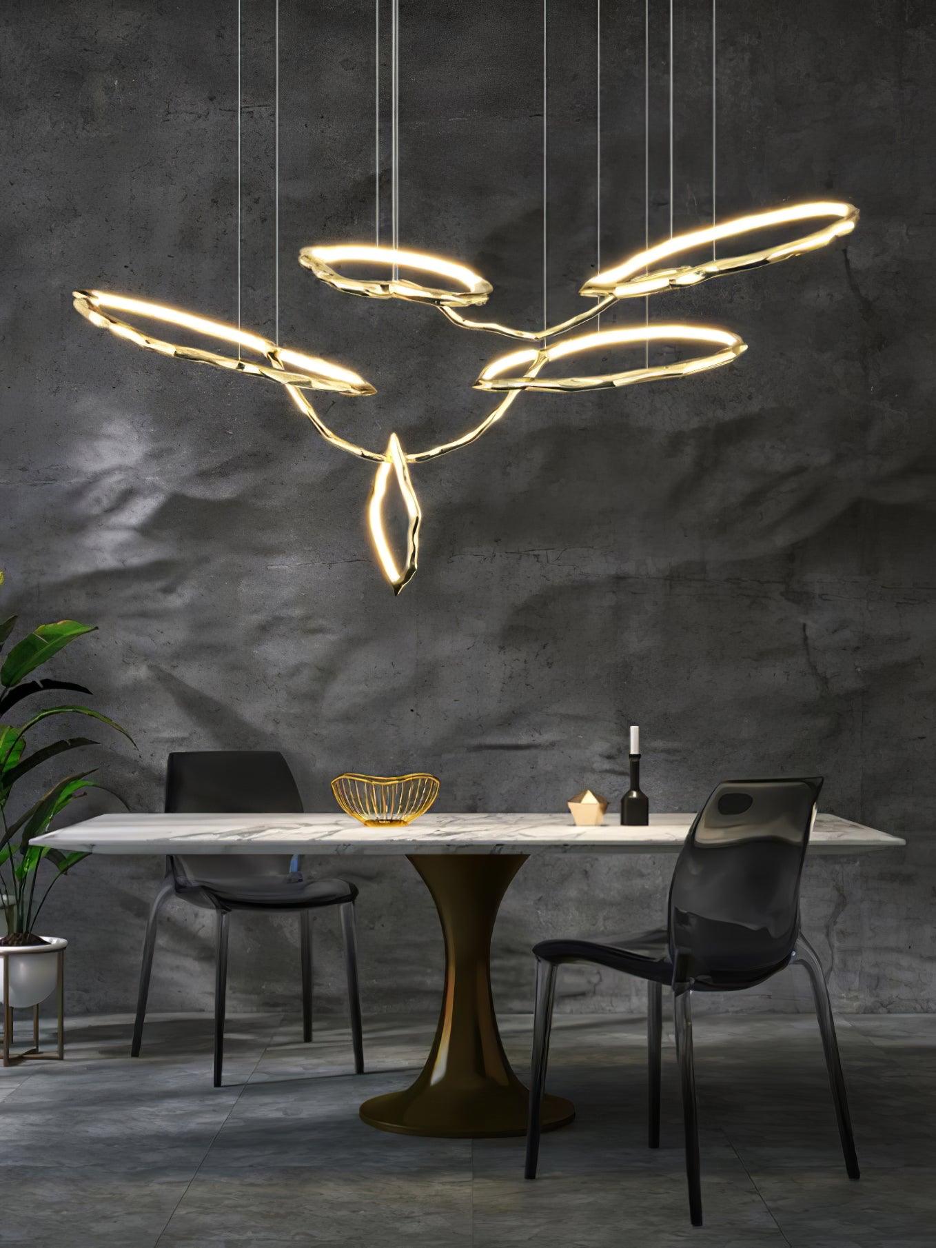 Cloud Rings Series Brass Chandelier - Cueteks