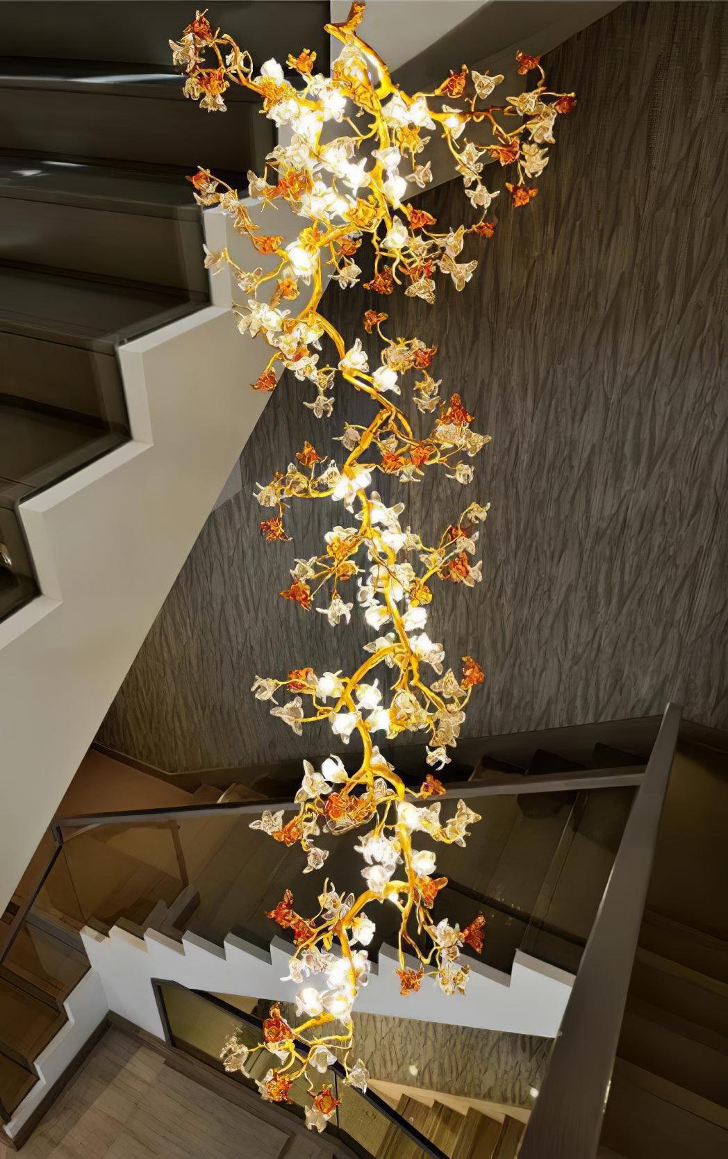 Brass Maple Branch Chandelier - Cueteks