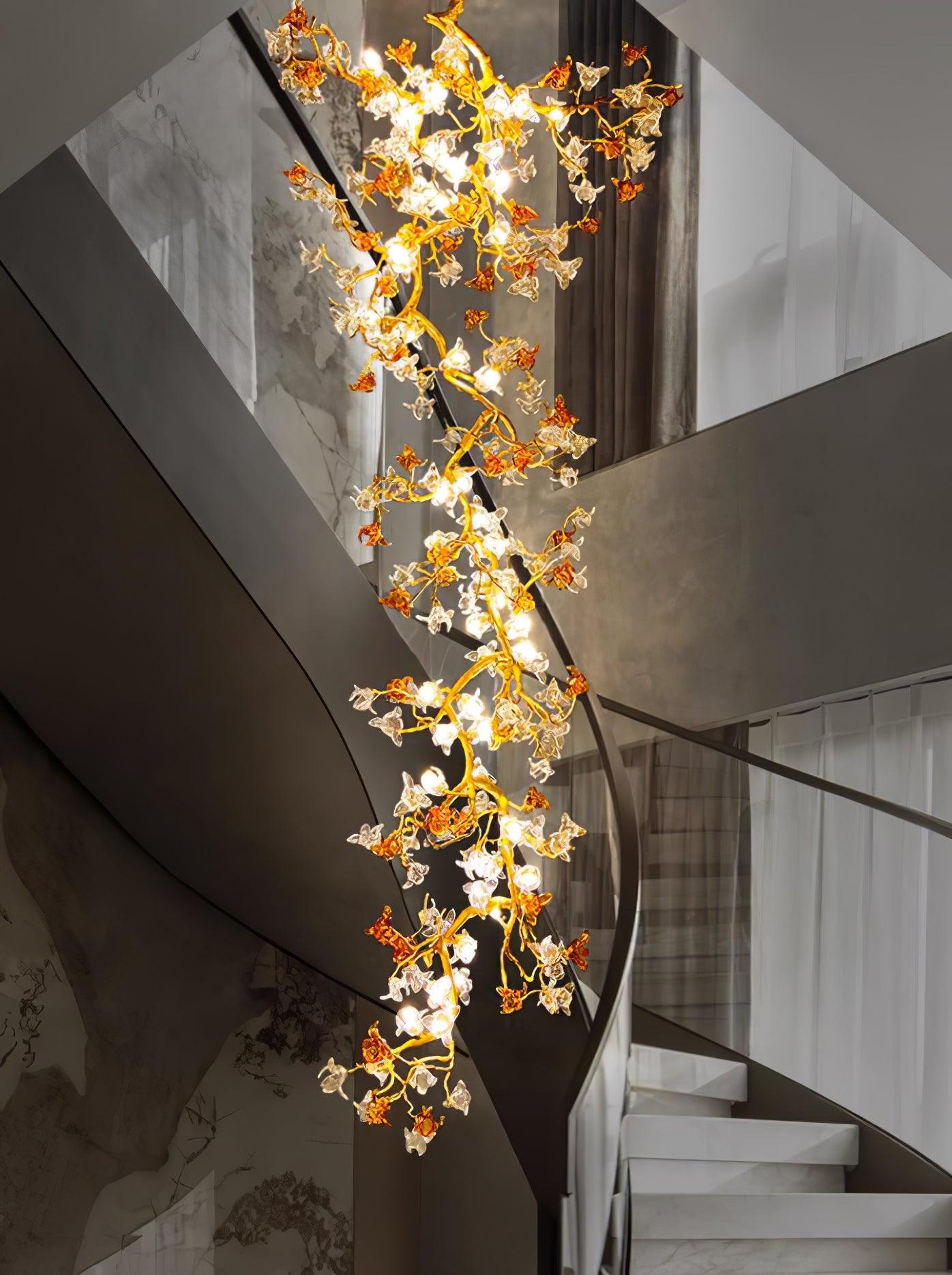 Brass Maple Branch Chandelier - Cueteks