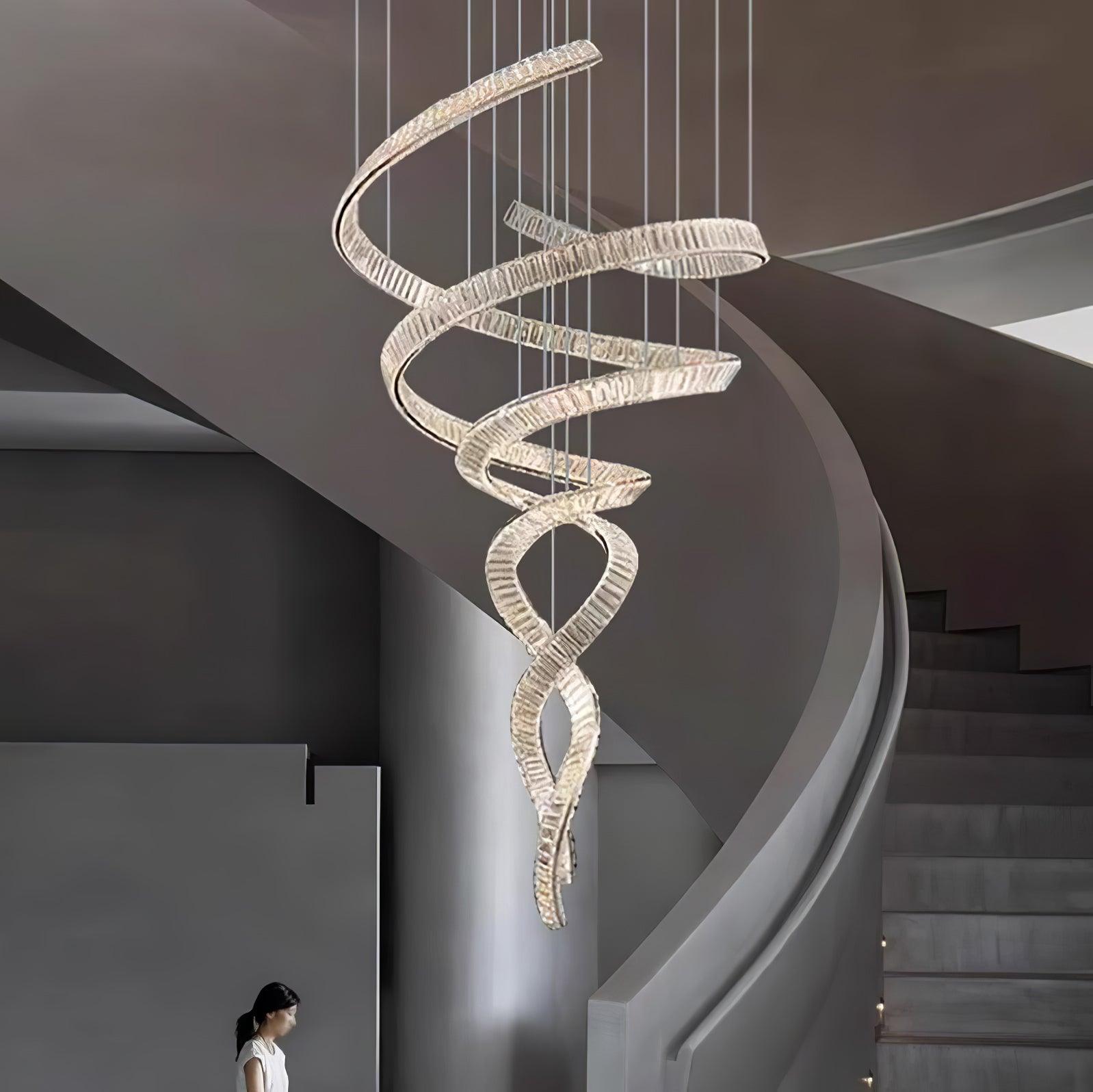 Long Spiral Crystal Chandelier - Cueteks