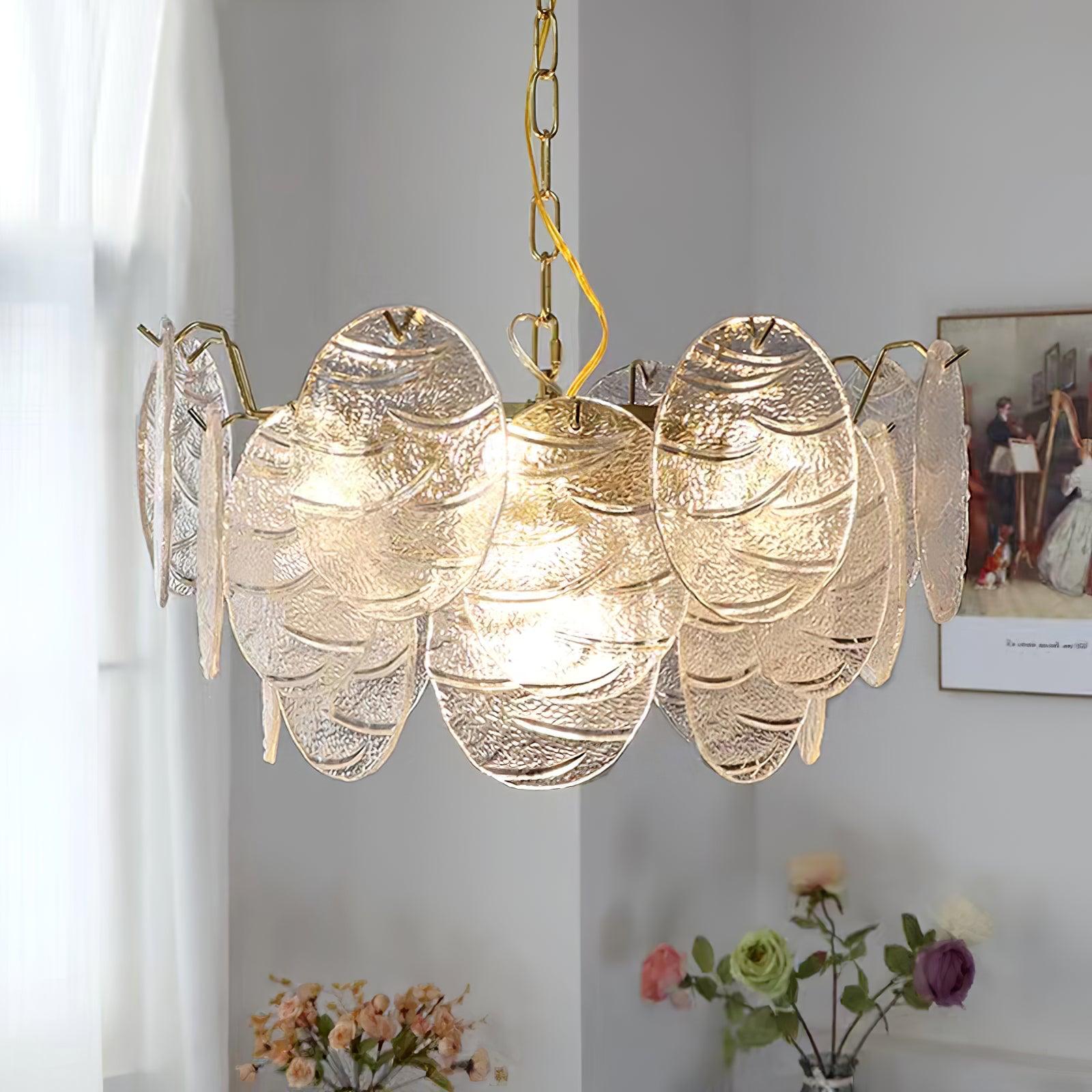 Glass Disc Chandelier - Cueteks