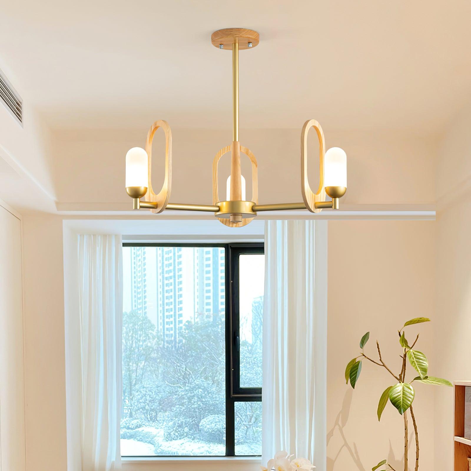 Wood Art Halo Chandelier - Cueteks