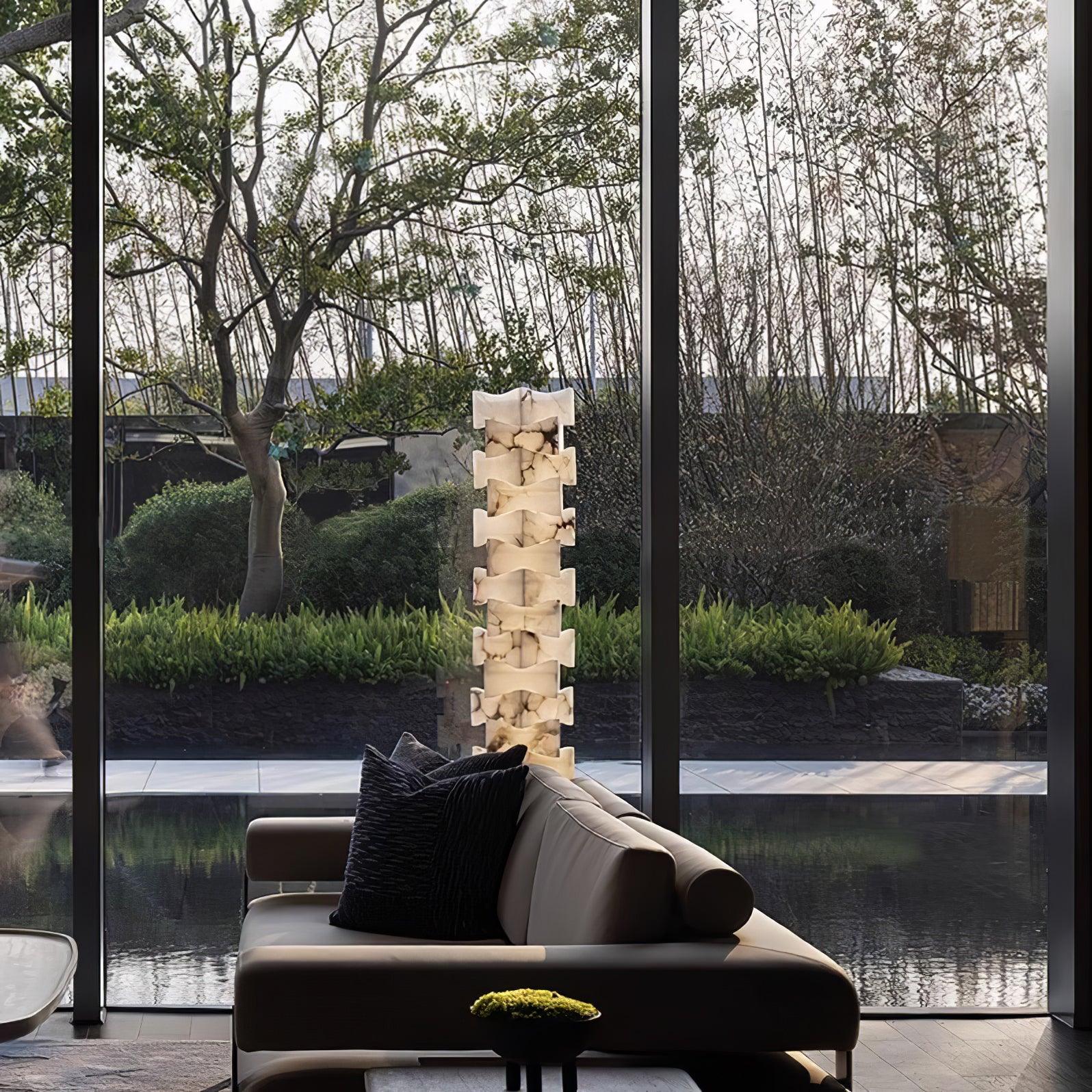 Stacked Alabaster Squares Floor Lamp - Cueteks