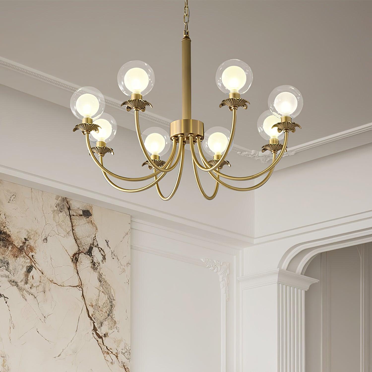 Aureate Radiance Glass Chandelier - Cueteks