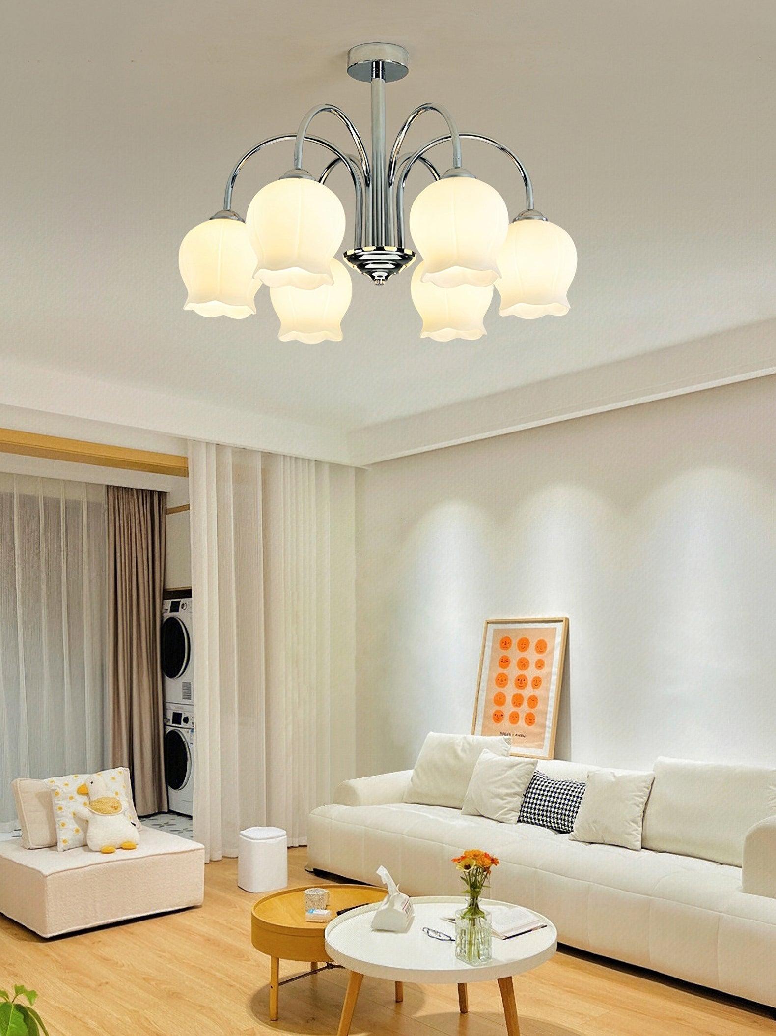 Floral Glass Chandelier - Cueteks