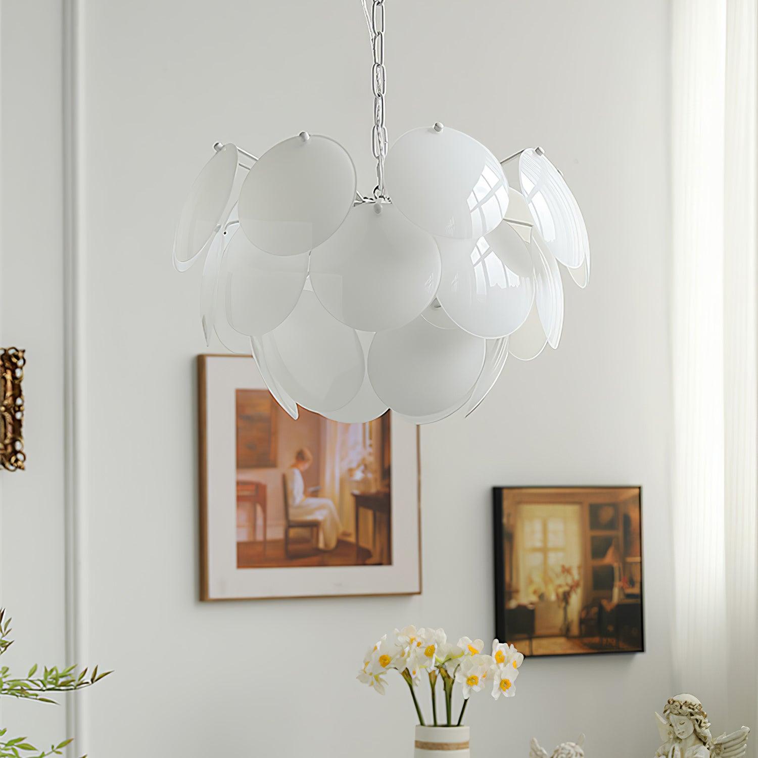 Luminous Petal Glass Chandelier - Cueteks