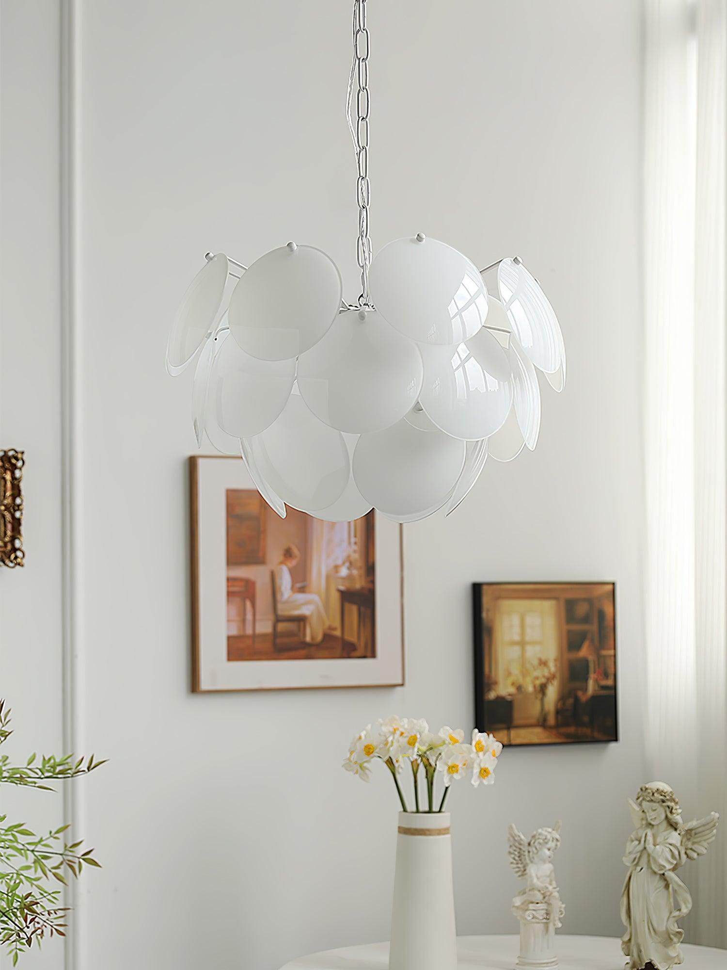 Luminous Petal Glass Chandelier - Cueteks