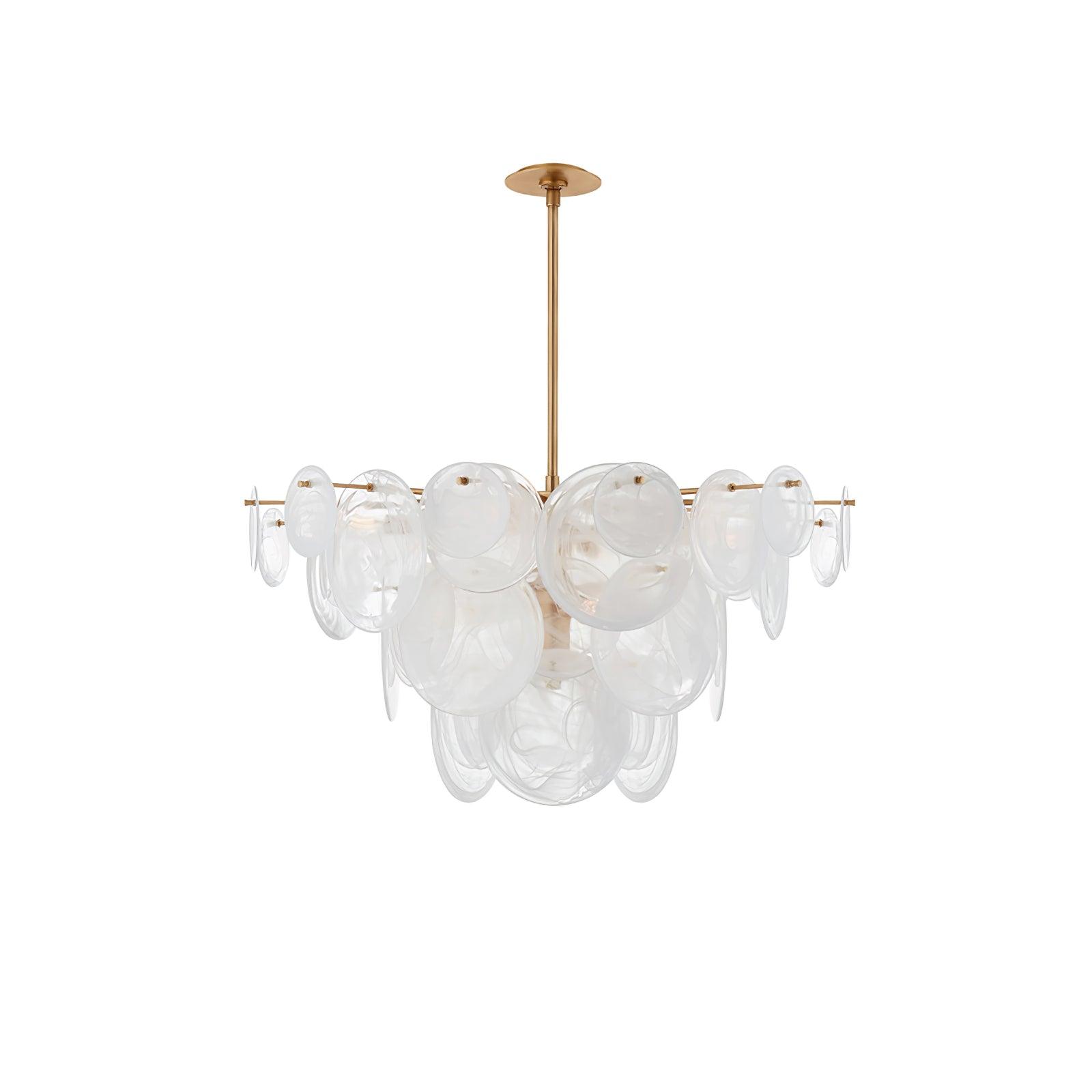 Brass Discs Cascading Chandelier - Cueteks