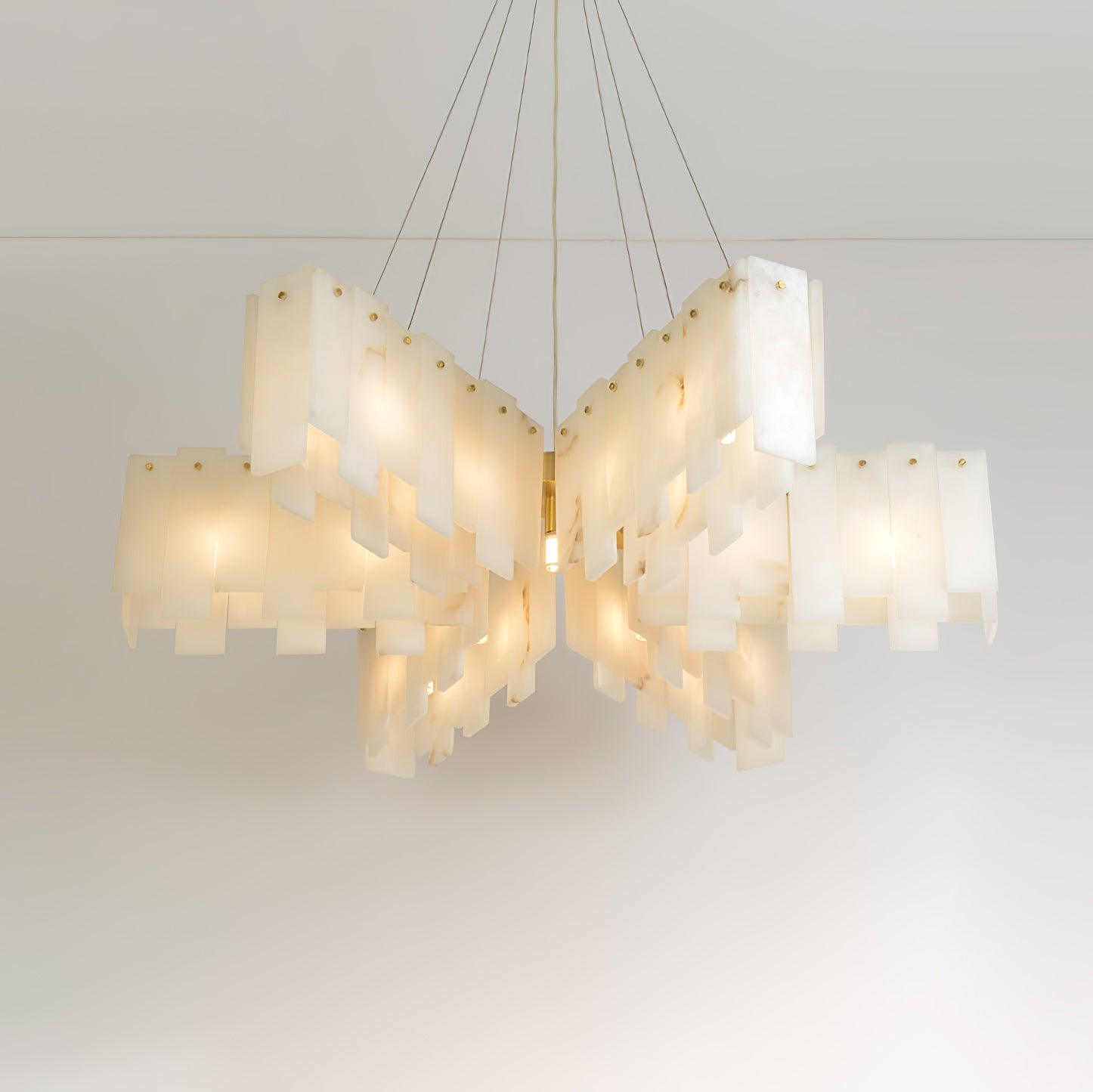 Alabaster Cascade Tiered Chandelier - Cueteks