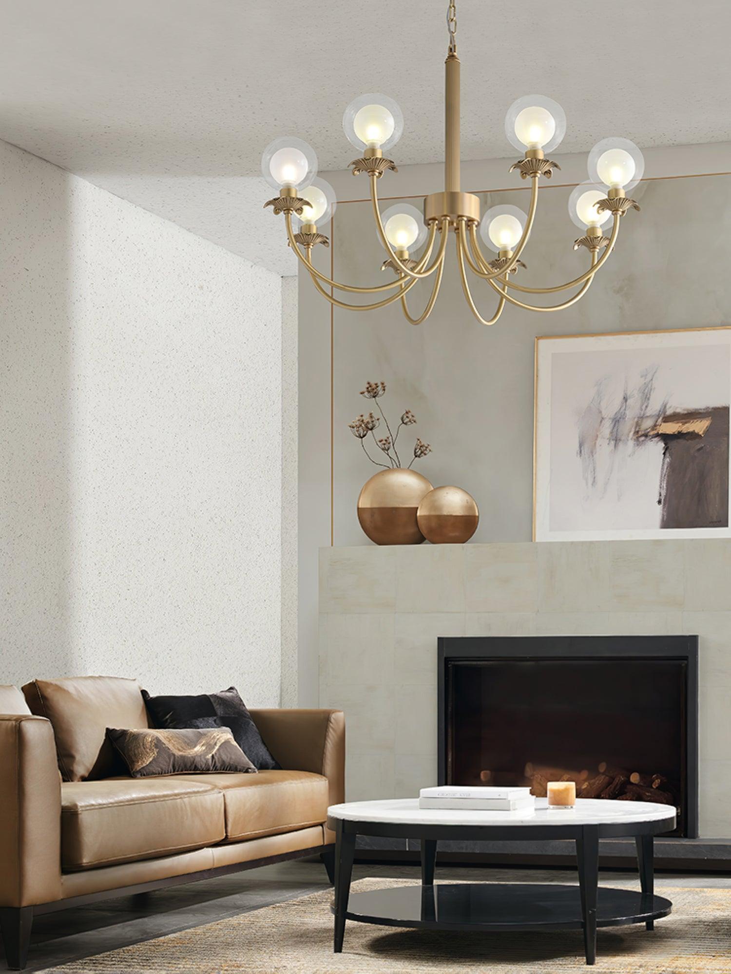 Aureate Radiance Glass Chandelier - Cueteks