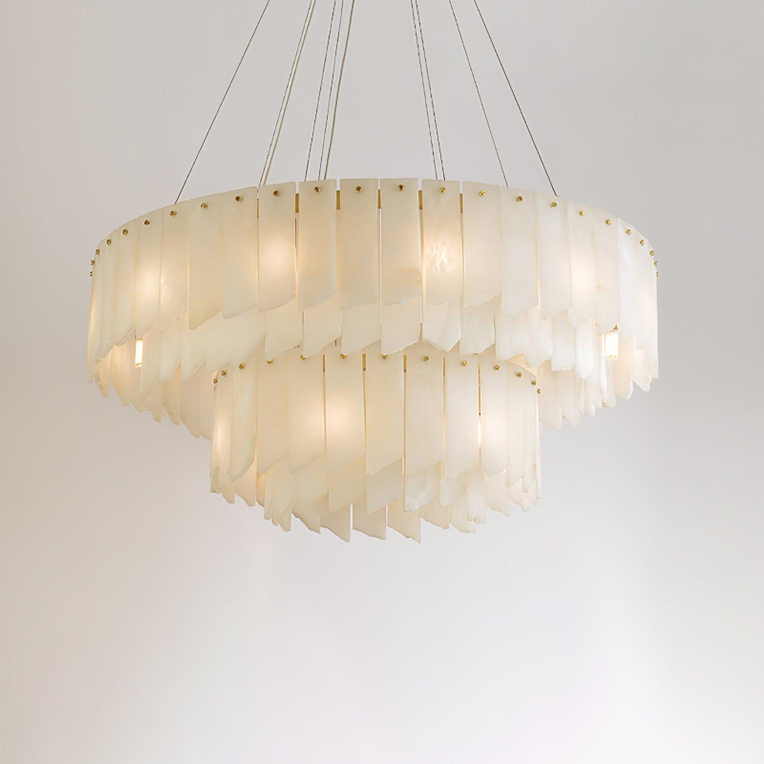Alabaster Cascade Tiered Chandelier - Cueteks