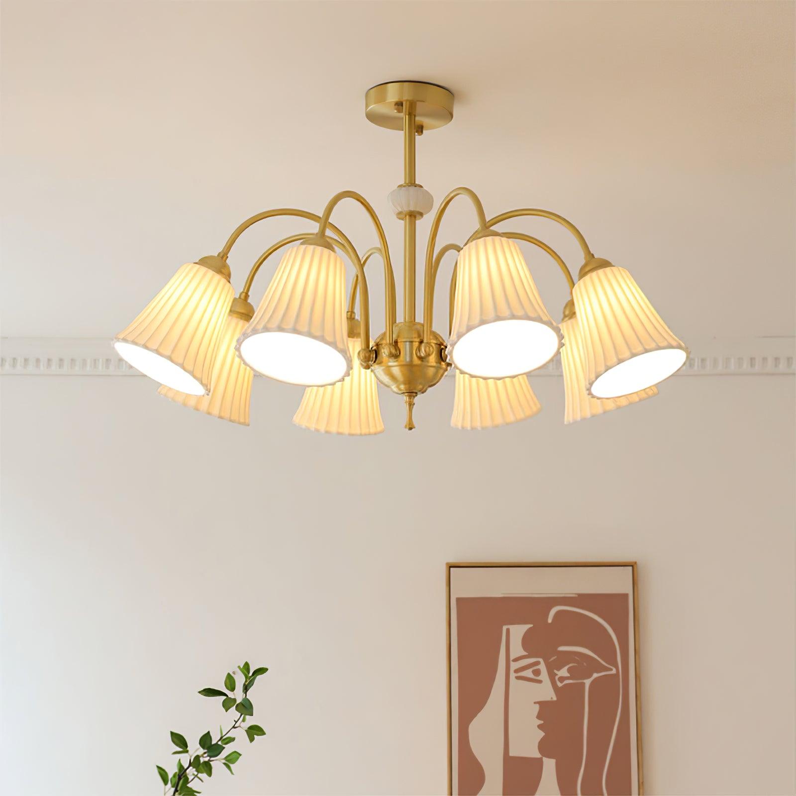 Medieval Ceramic Trumpet Chandelier - Cueteks
