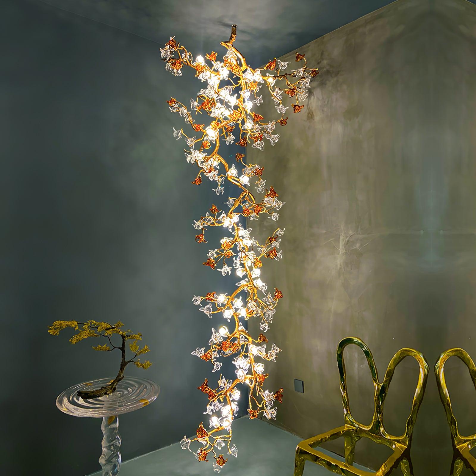 Brass Maple Branch Chandelier - Cueteks