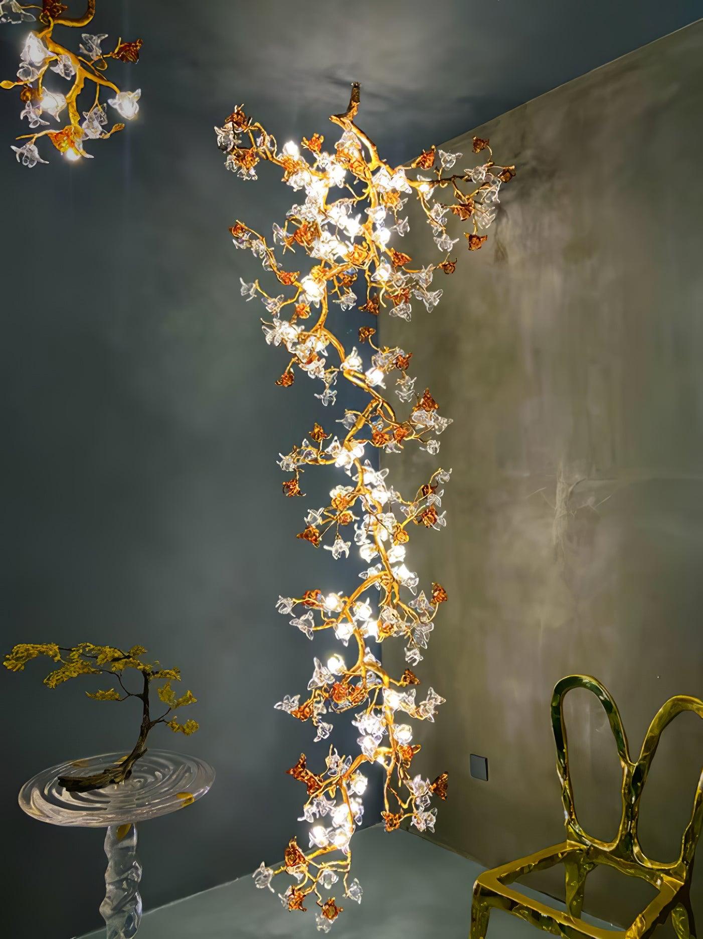 Brass Maple Branch Chandelier - Cueteks