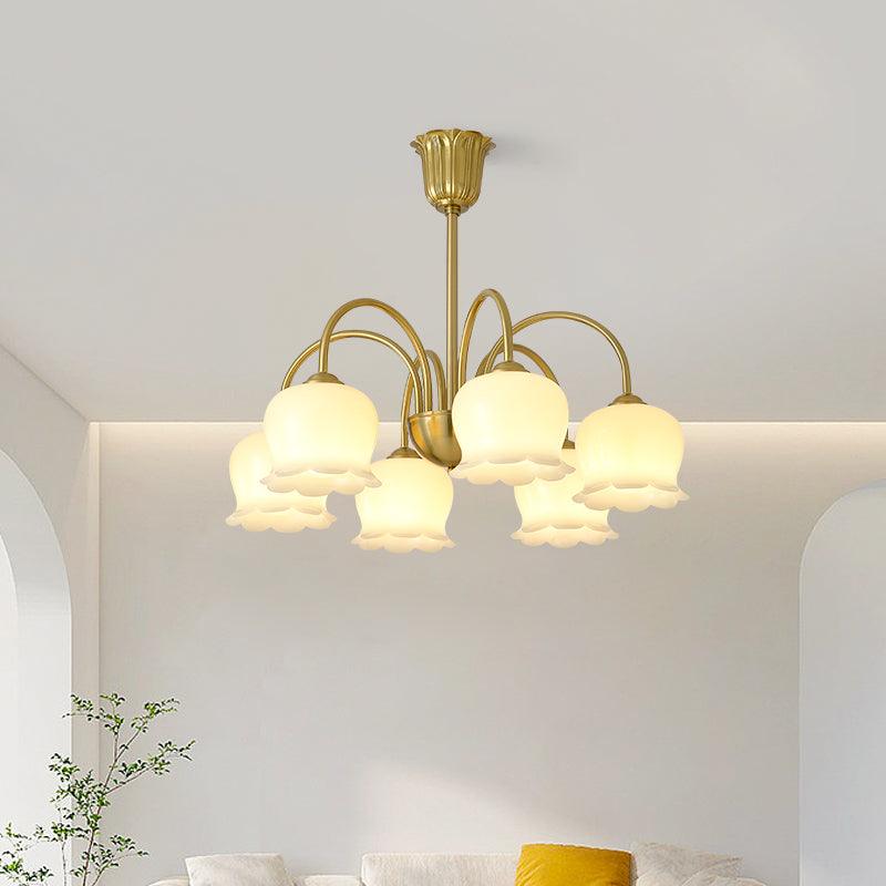 Orchids Brass Chandelier - Cueteks