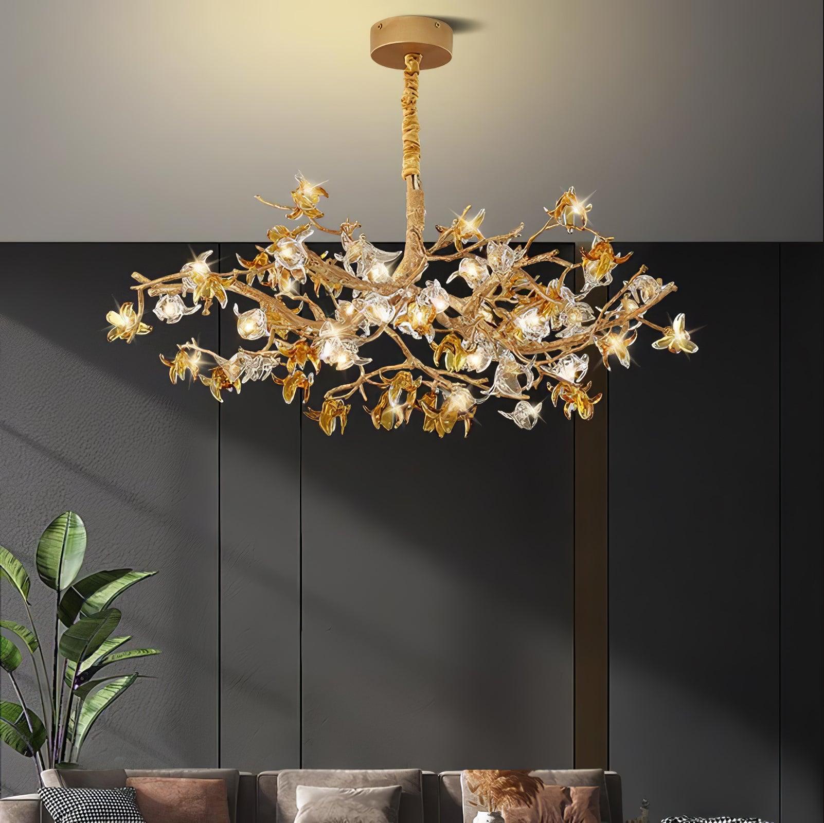 Aosta Brass Branch Chandelier - Cueteks