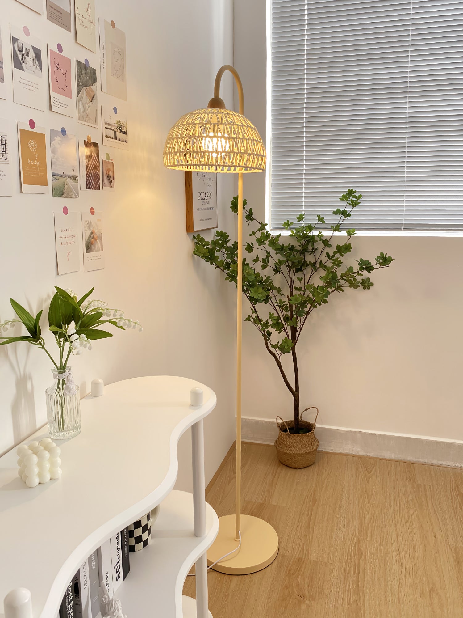 Rattan Arch Floor Lamp - Cueteks