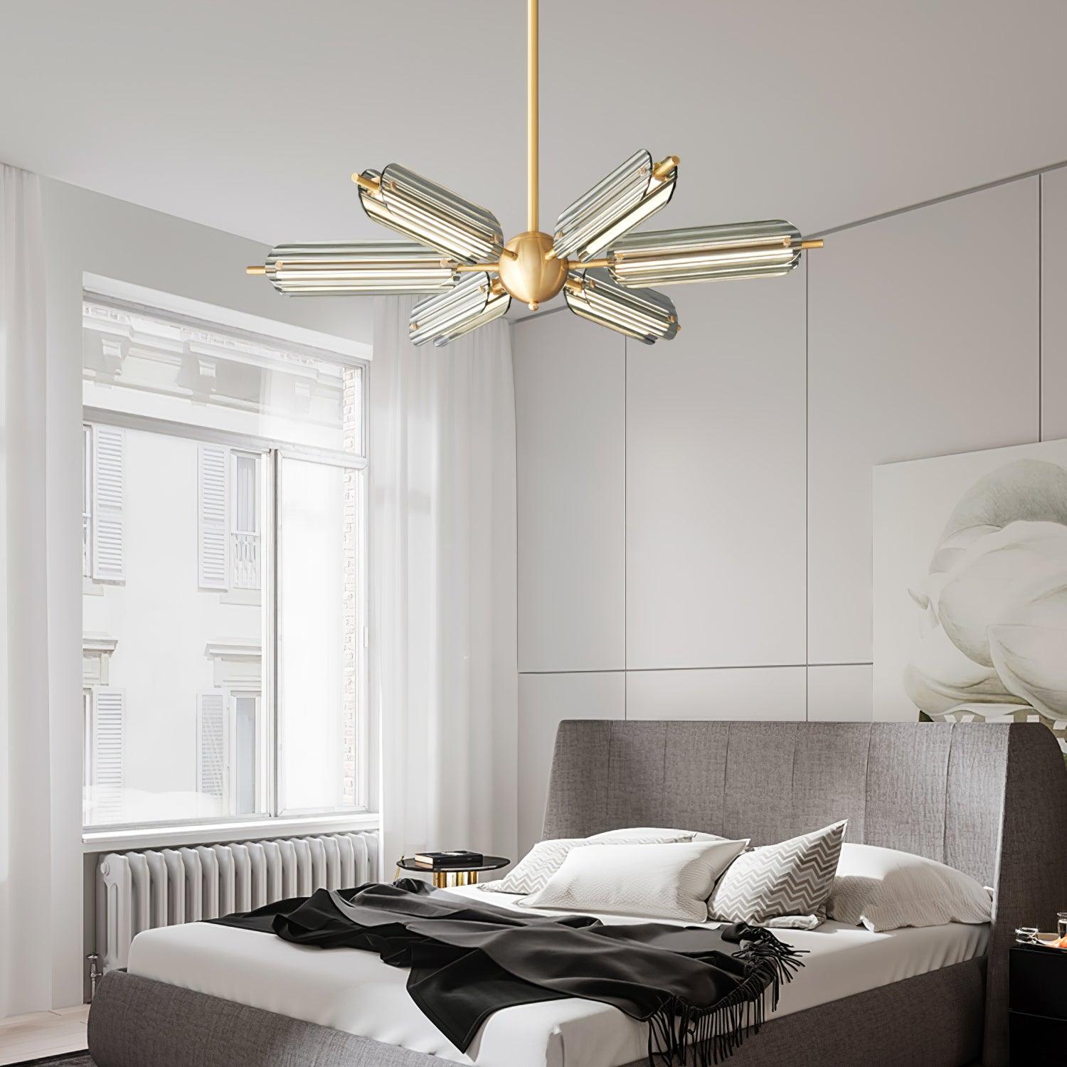 Sputnik Brass Chandelier - Cueteks