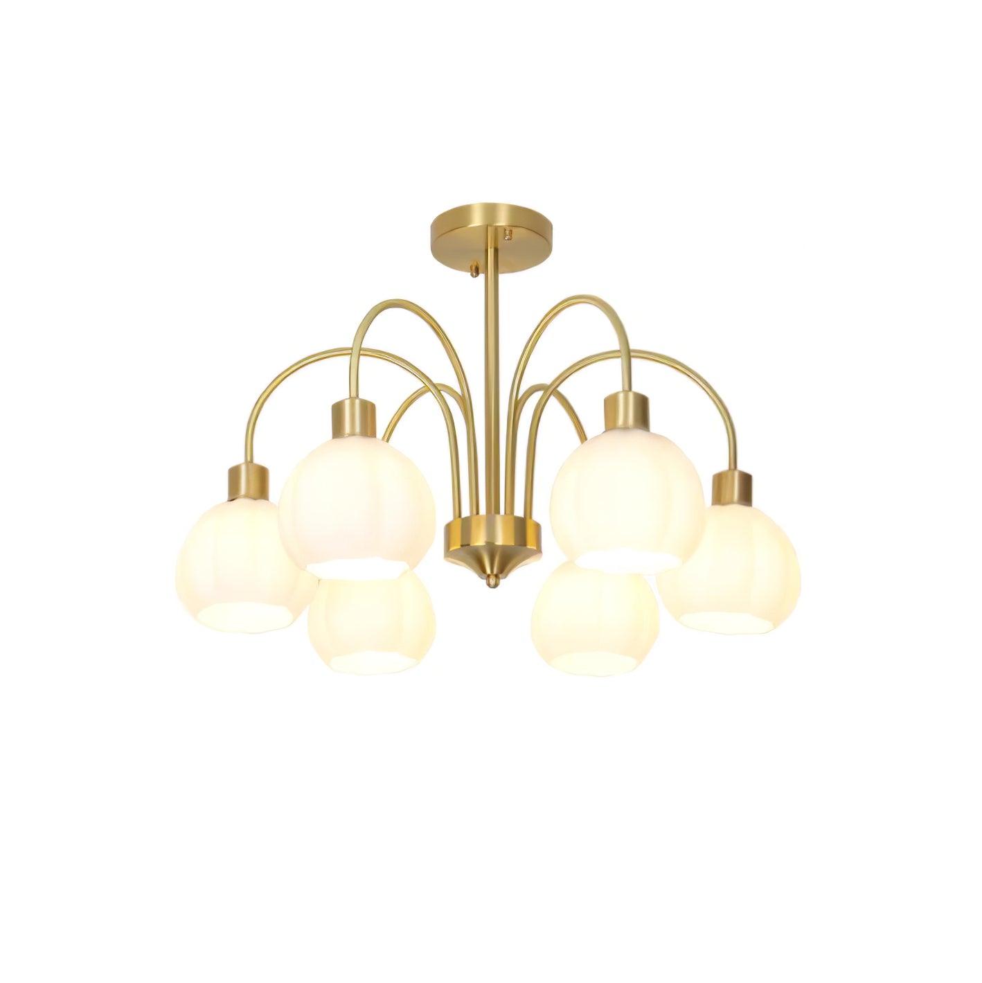 Glass Pumpkin Gold Chandelier - Cueteks