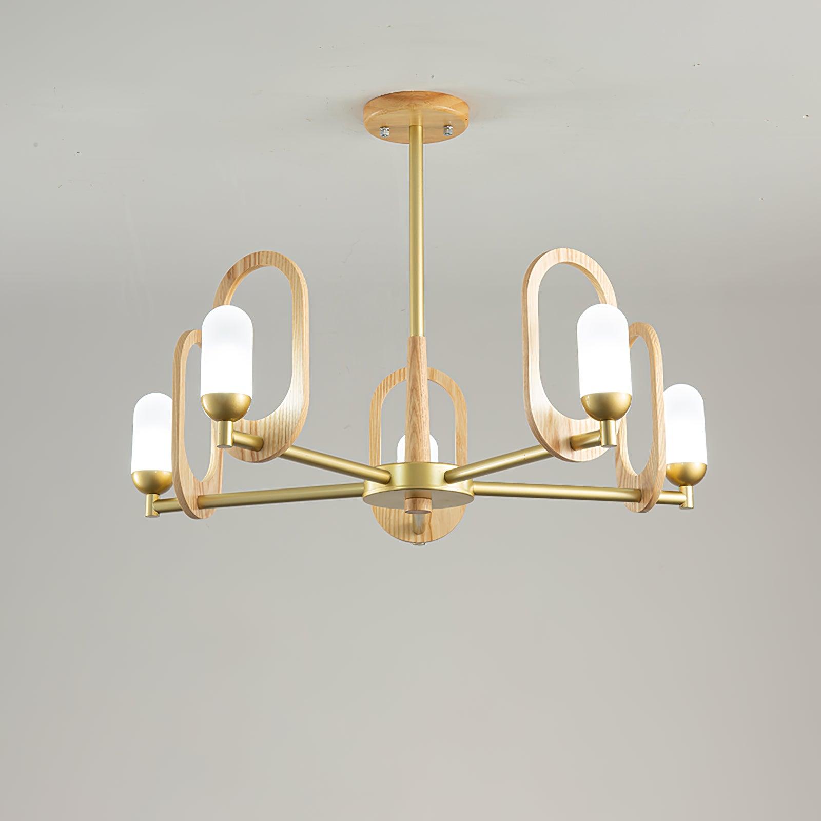 Wood Art Halo Chandelier - Cueteks