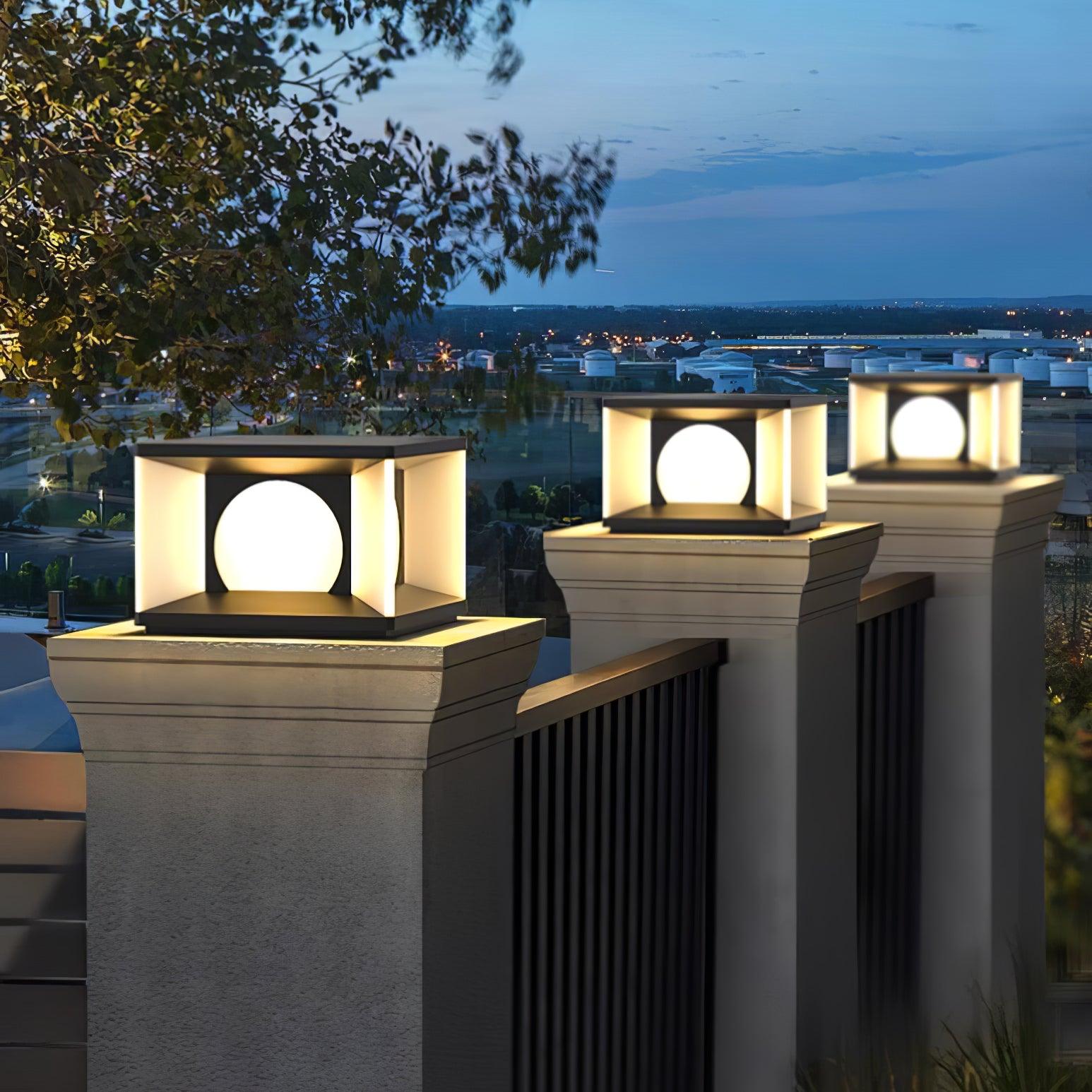 Eclipse Cube Outdoor Post Light - Cueteks