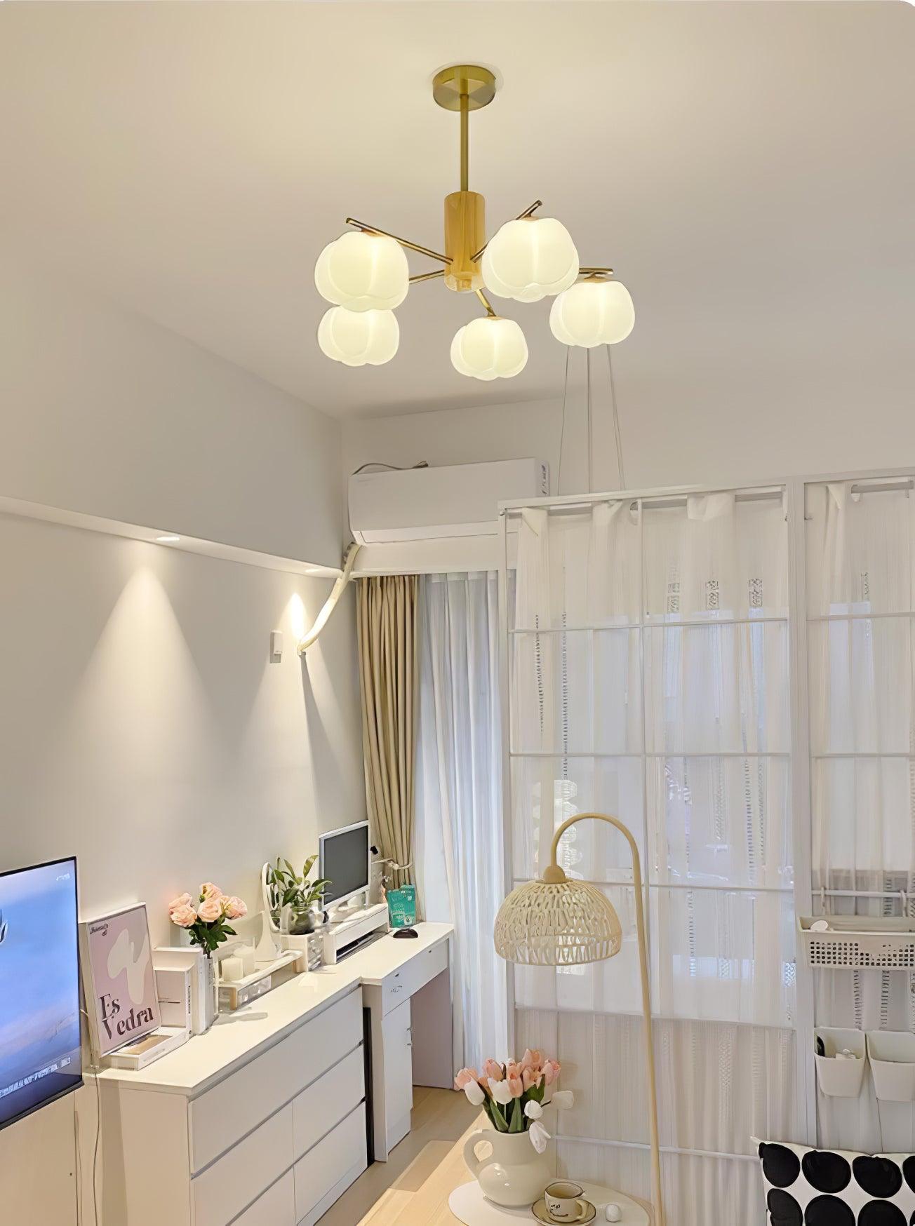 Wooden Cotton Balls Chandelier - Cueteks
