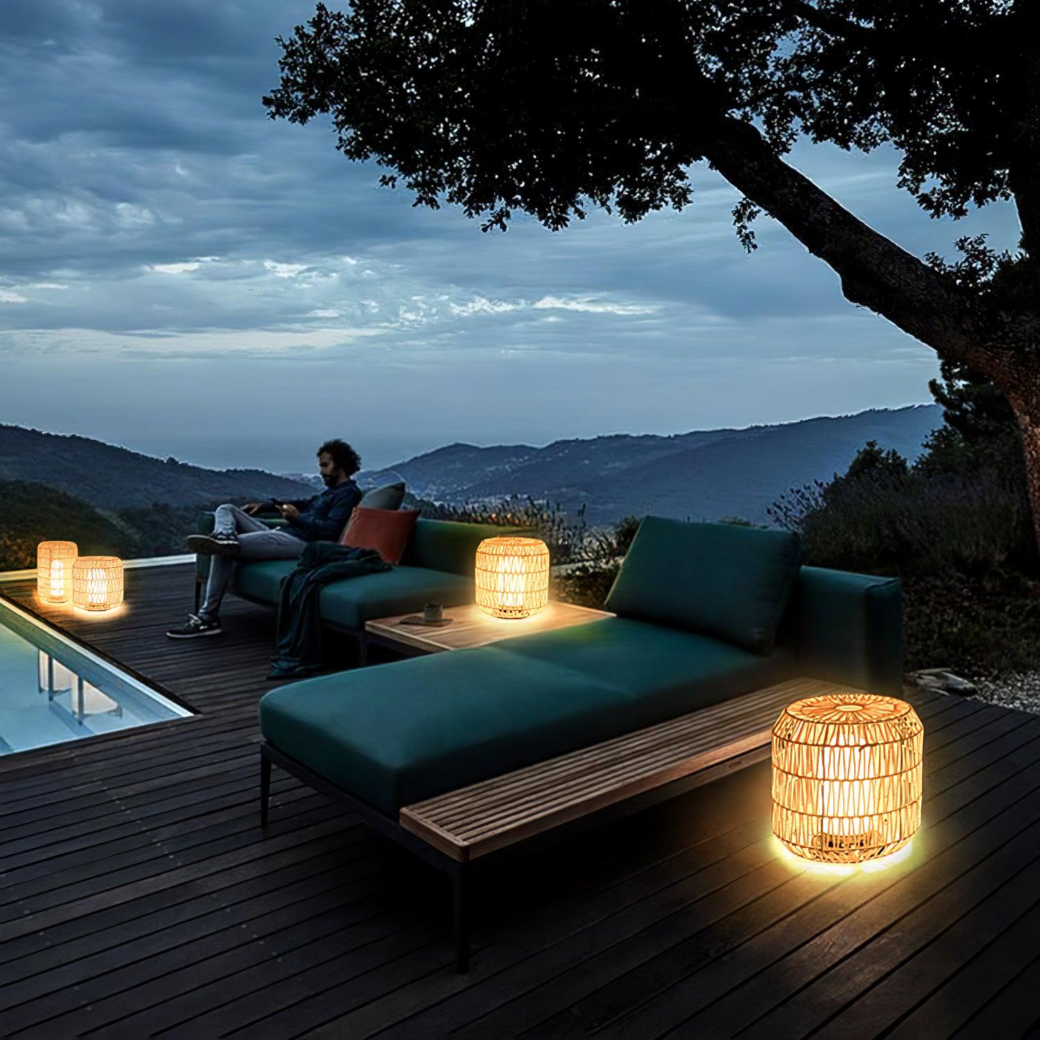 Woven Rattan Outdoor Lamp - Cueteks