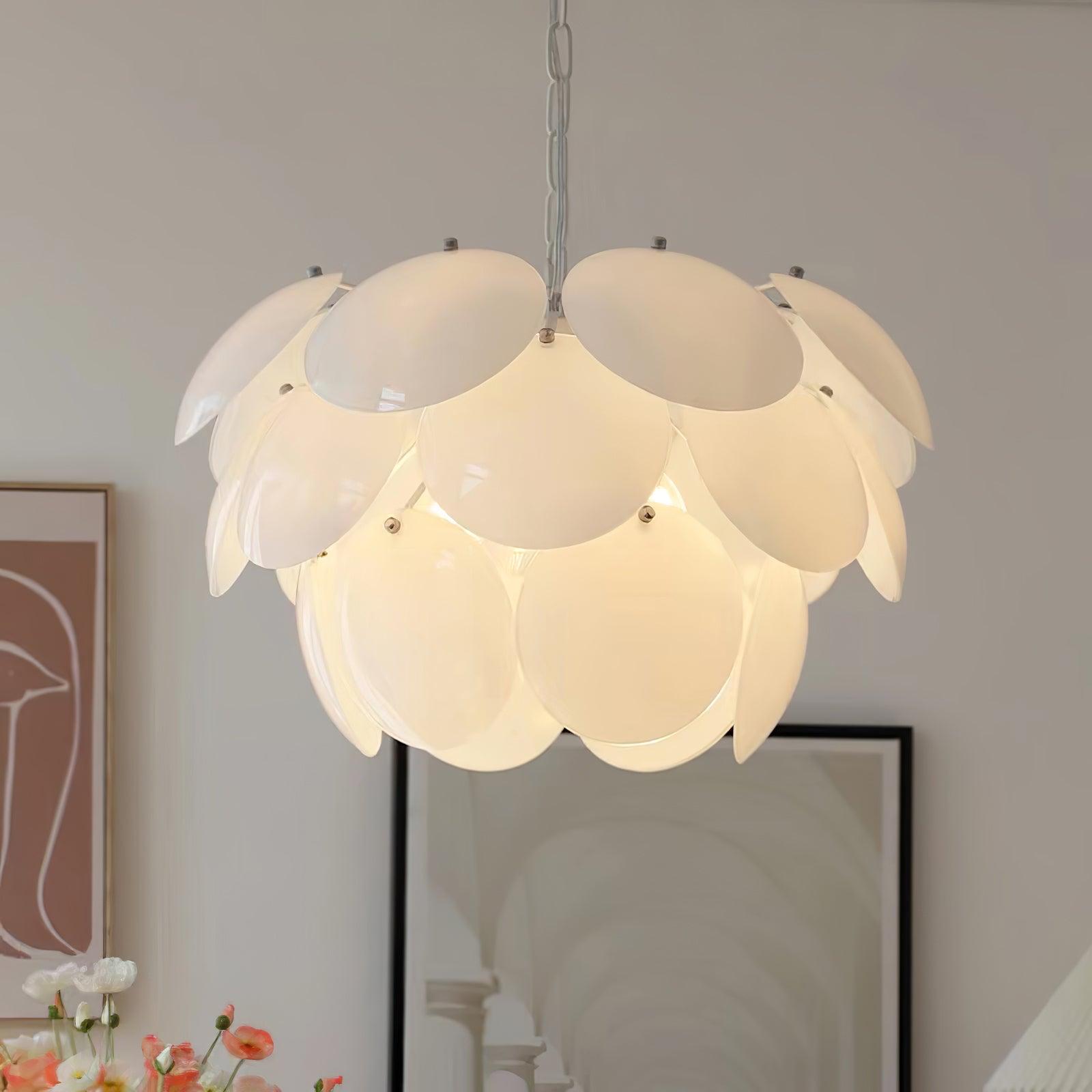 Luminous Petal Glass Chandelier - Cueteks