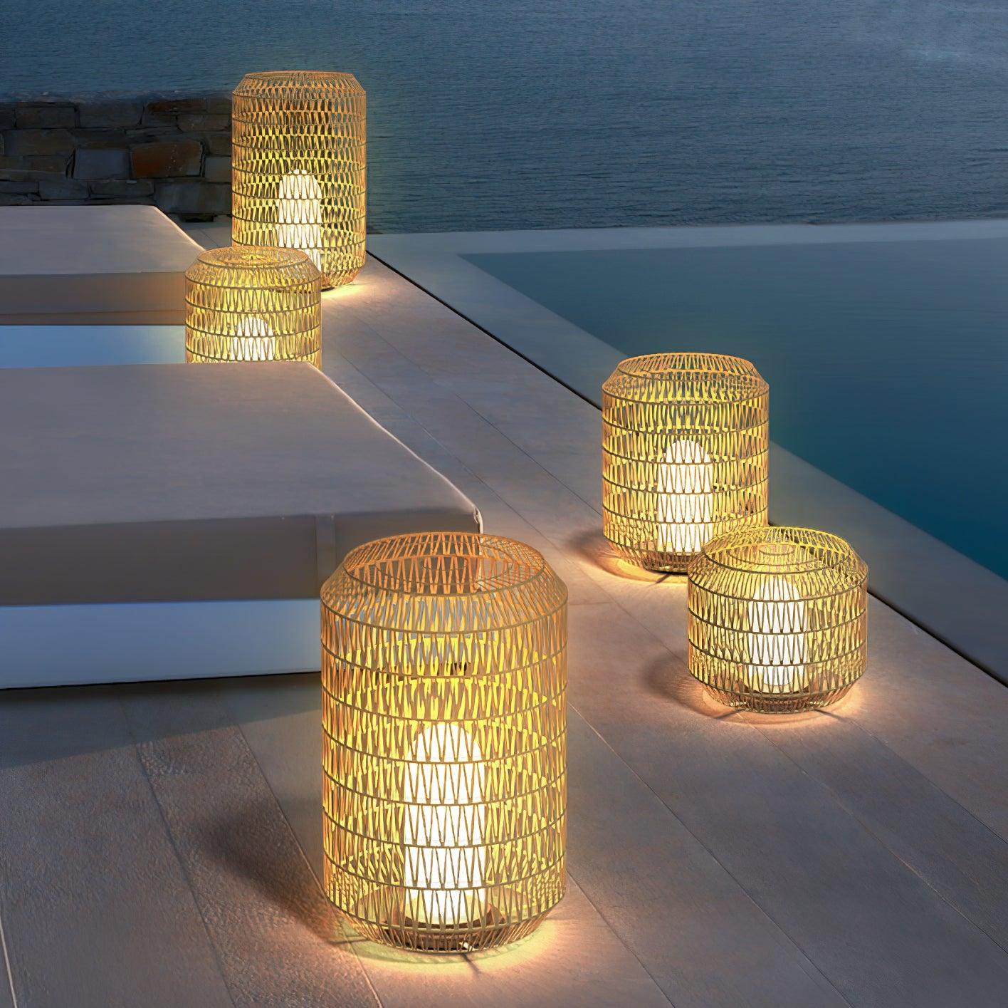 Woven Rattan Outdoor Lamp - Cueteks