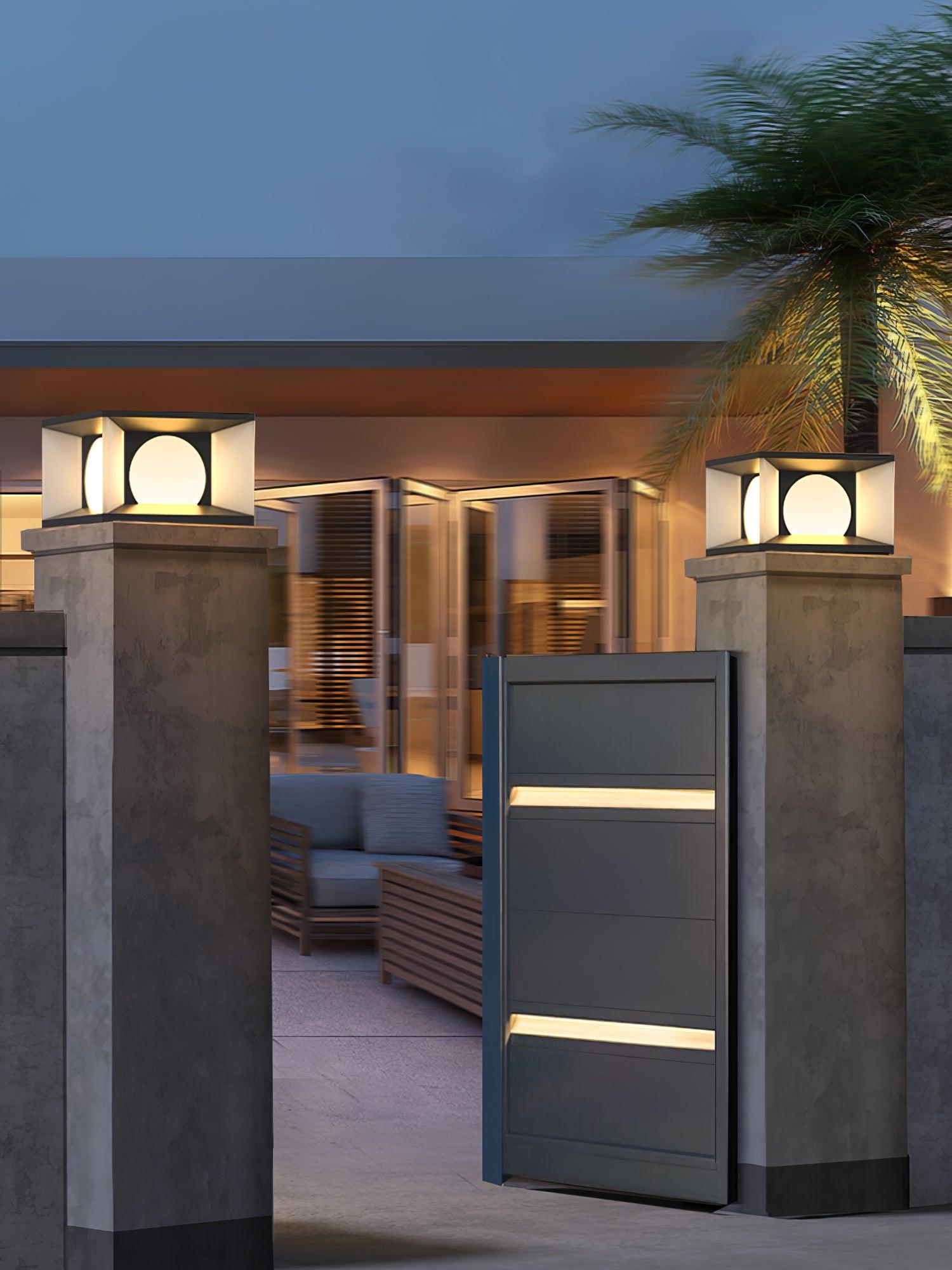 Eclipse Cube Outdoor Post Light - Cueteks