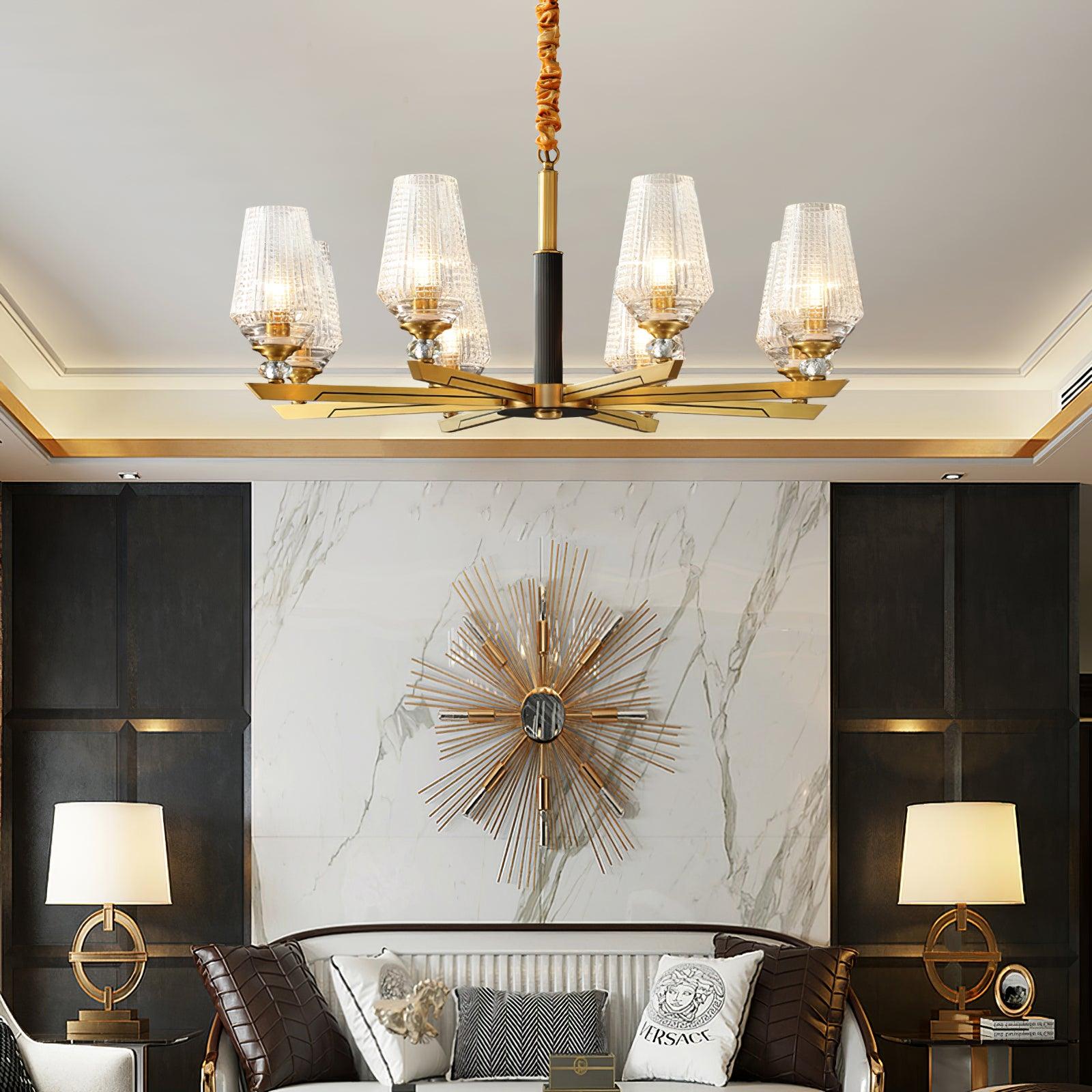 Orrefors Brass Chandelier - Cueteks
