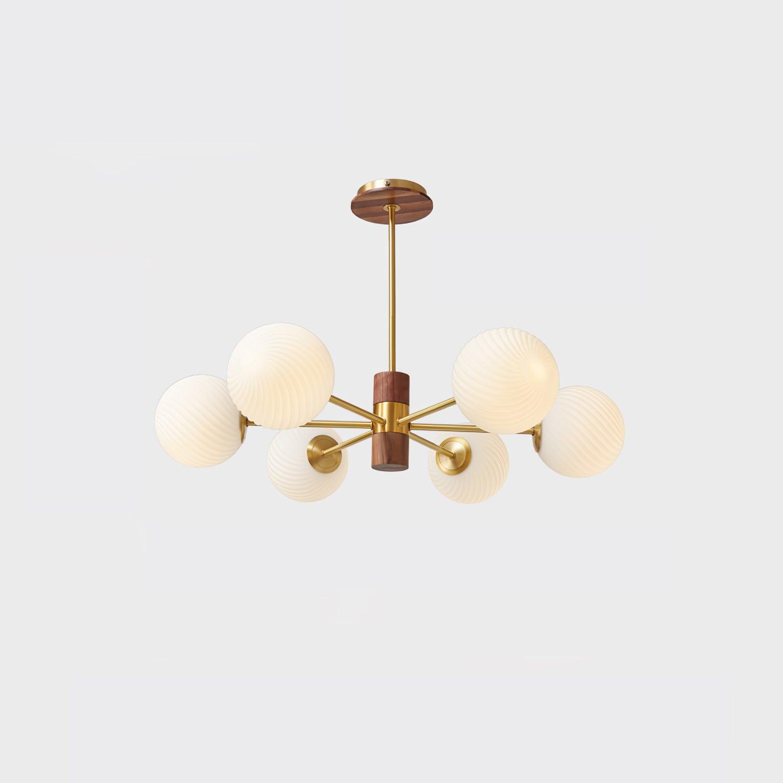 Ribbed Babble Glass Chandelier - Cueteks