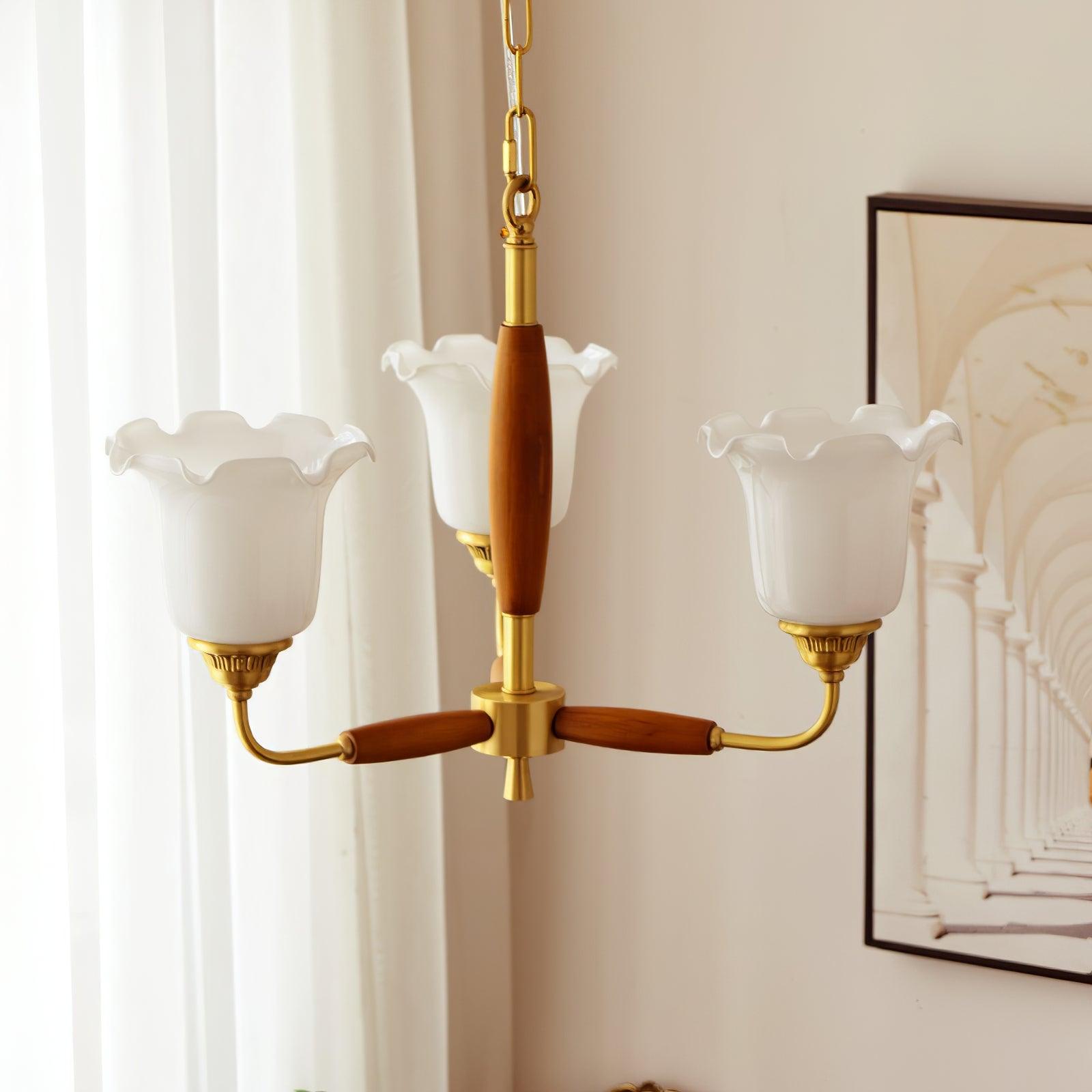 Trumpet Flower Glass Chandelier - Cueteks