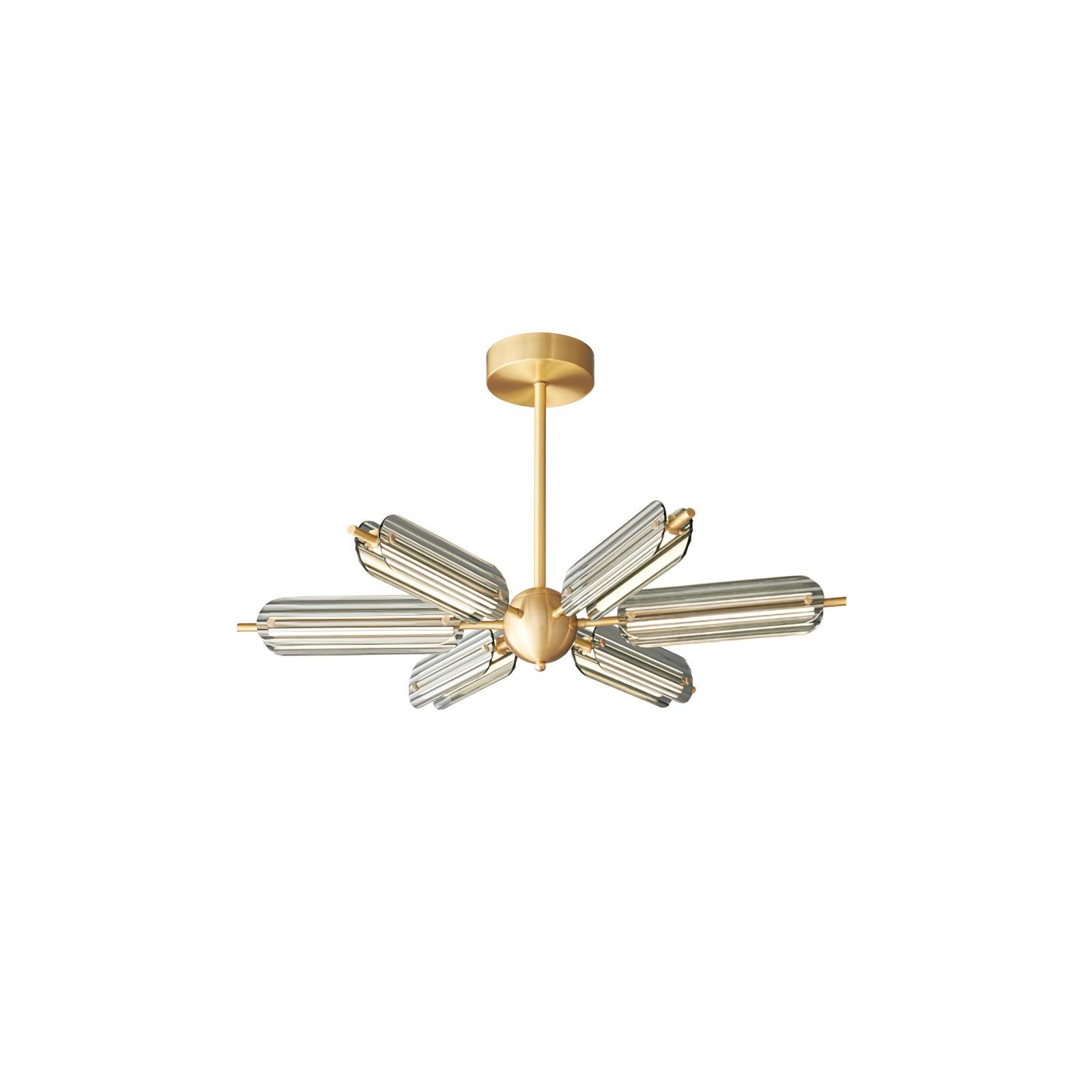 Sputnik Brass Chandelier - Cueteks