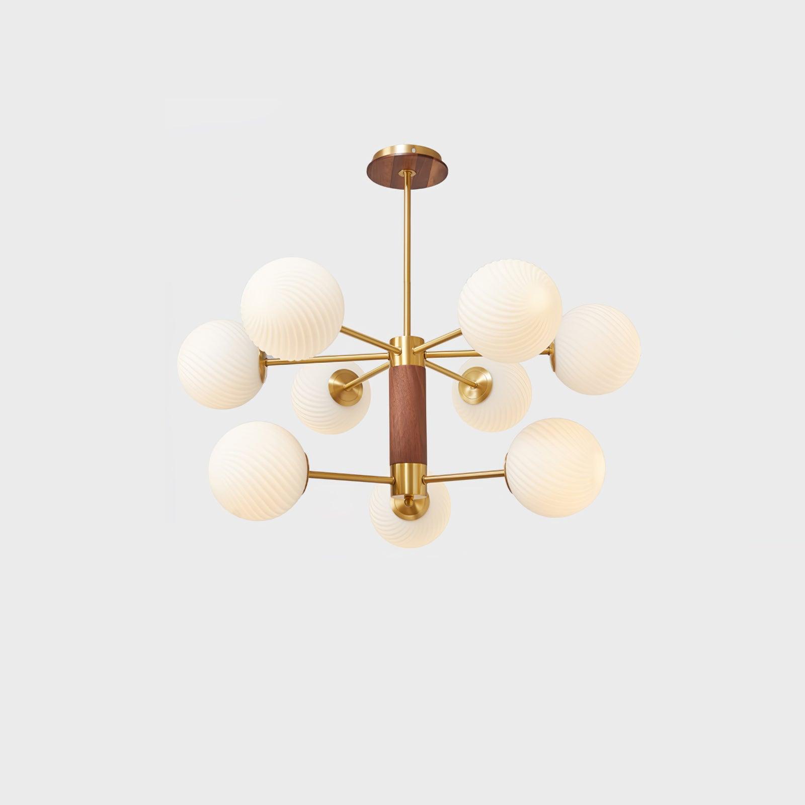 Ribbed Babble Glass Chandelier - Cueteks