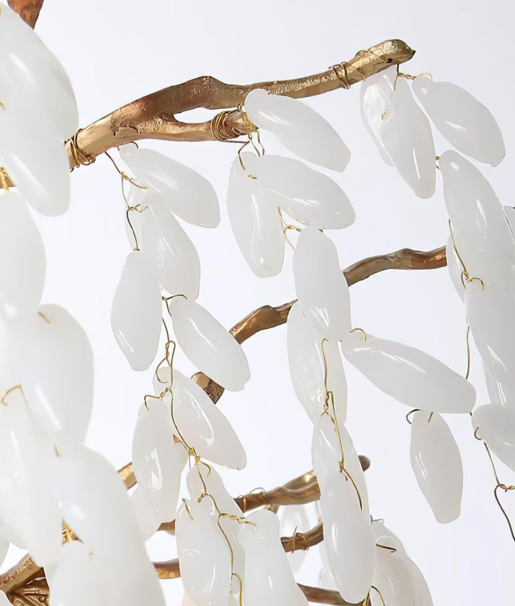 White Jade Branch Brass Chandelier - Cueteks