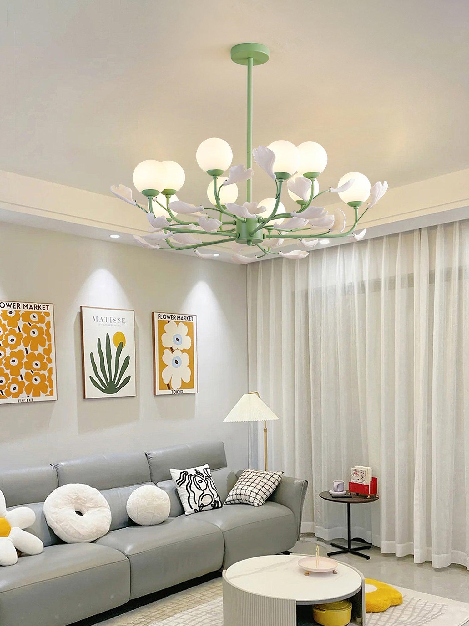 Opal Glass Chandelier - Cueteks