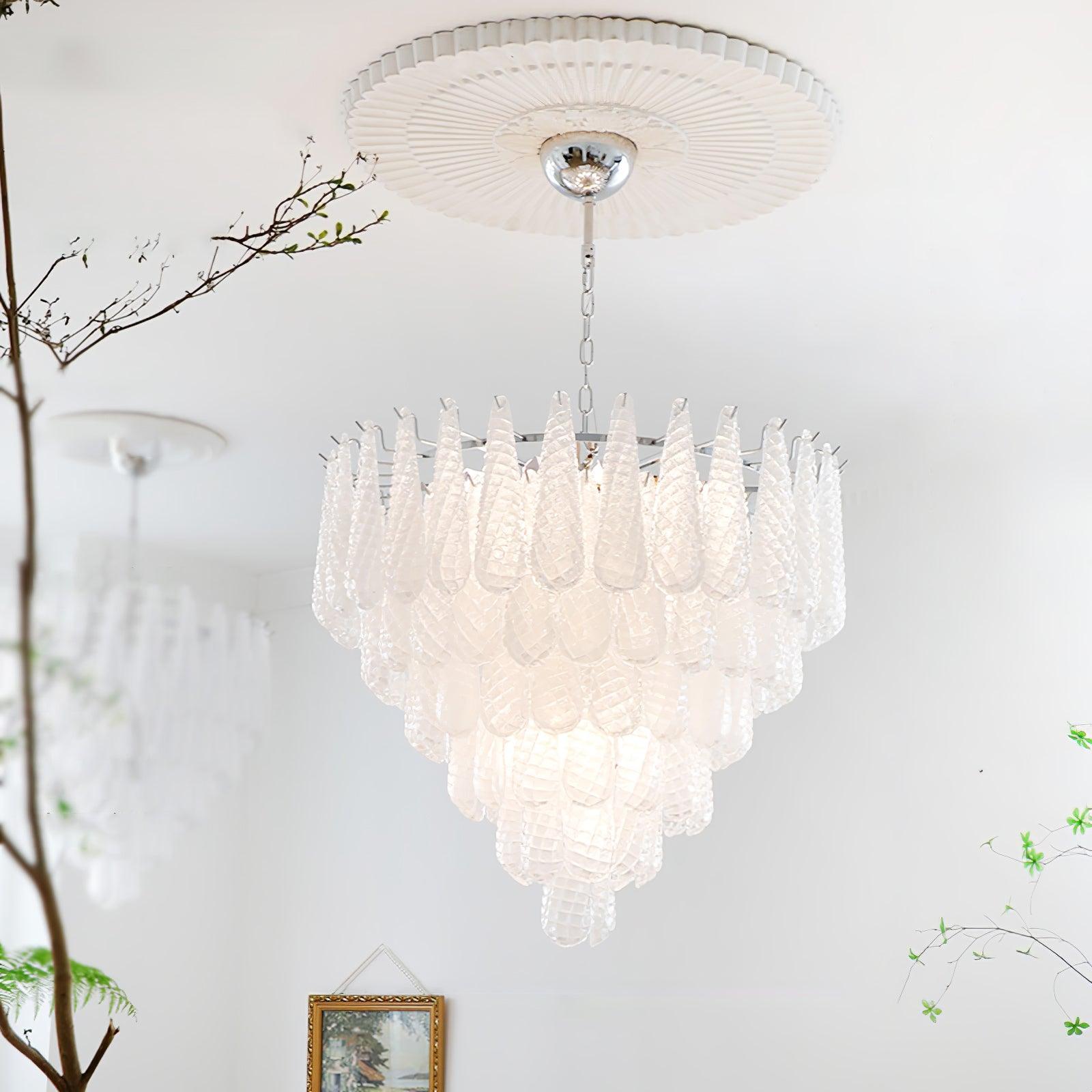 Grid Glass Waterfall Chandelier - Cueteks